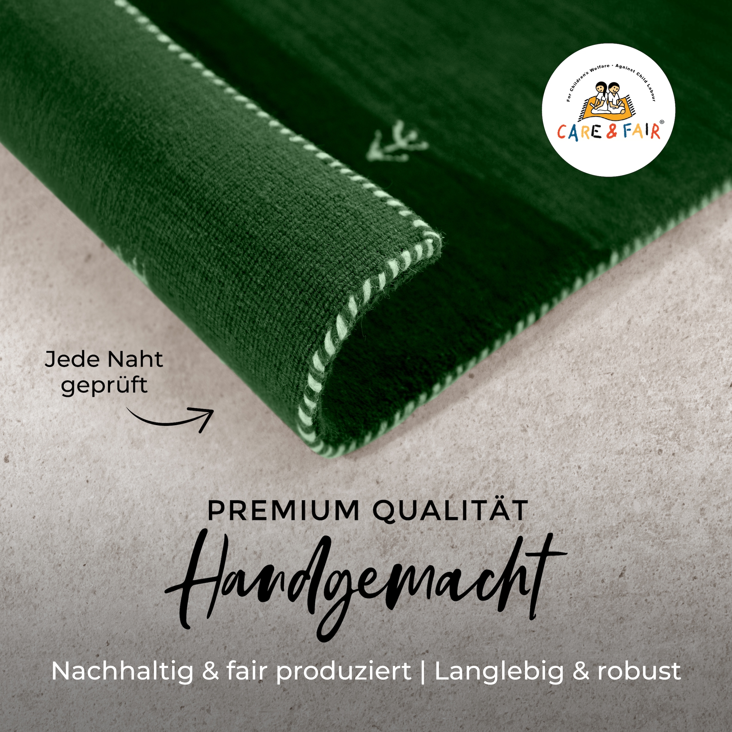 carpetfine Wollteppich »Gabbeh Uni,  auch als Läufer und Rund erhältlich« rechteckig 15 mm Höhe reine Wolle, handgewebt, Gabbeh Loom Tiermotiv, grosse Farbauswahl