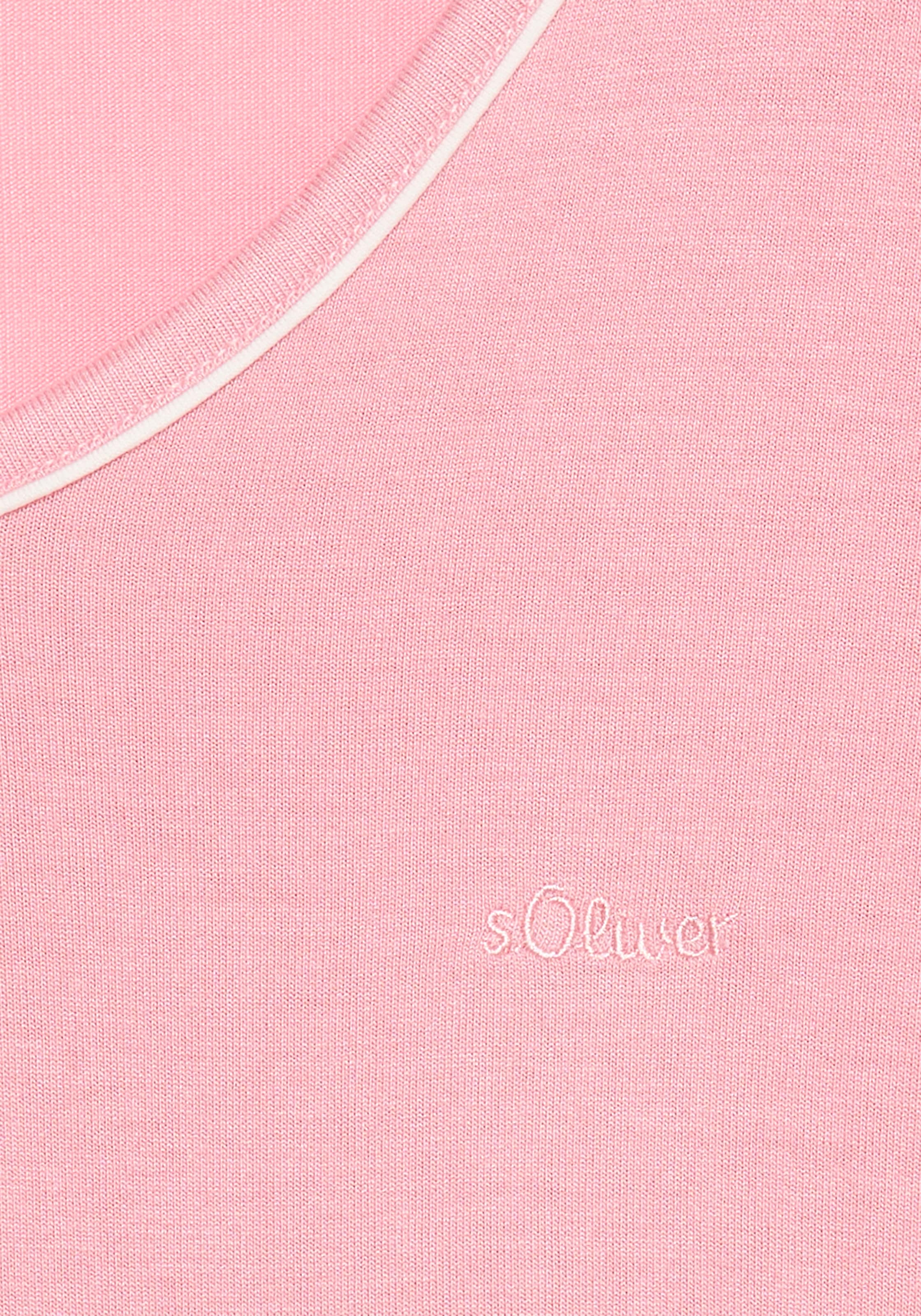 s.Oliver Haut de pyjama 1-teilig,  mit kleiner Kontrast-Paspel