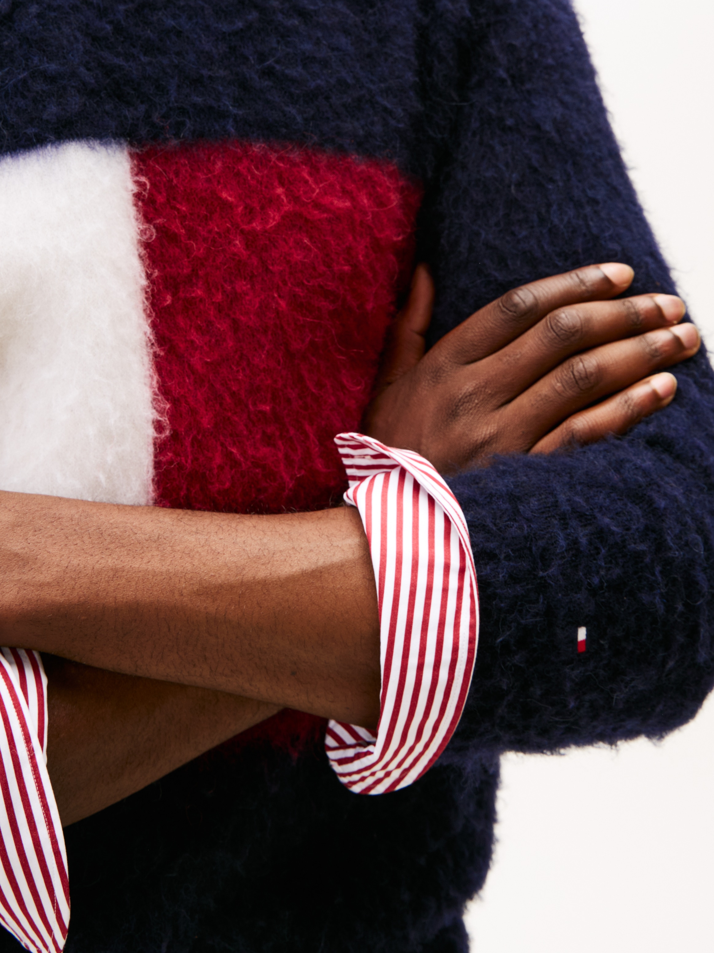 Tommy Hilfiger Pull en tricot »ALPACA BLEND BIG FLAG CREW NECK« Regular fit