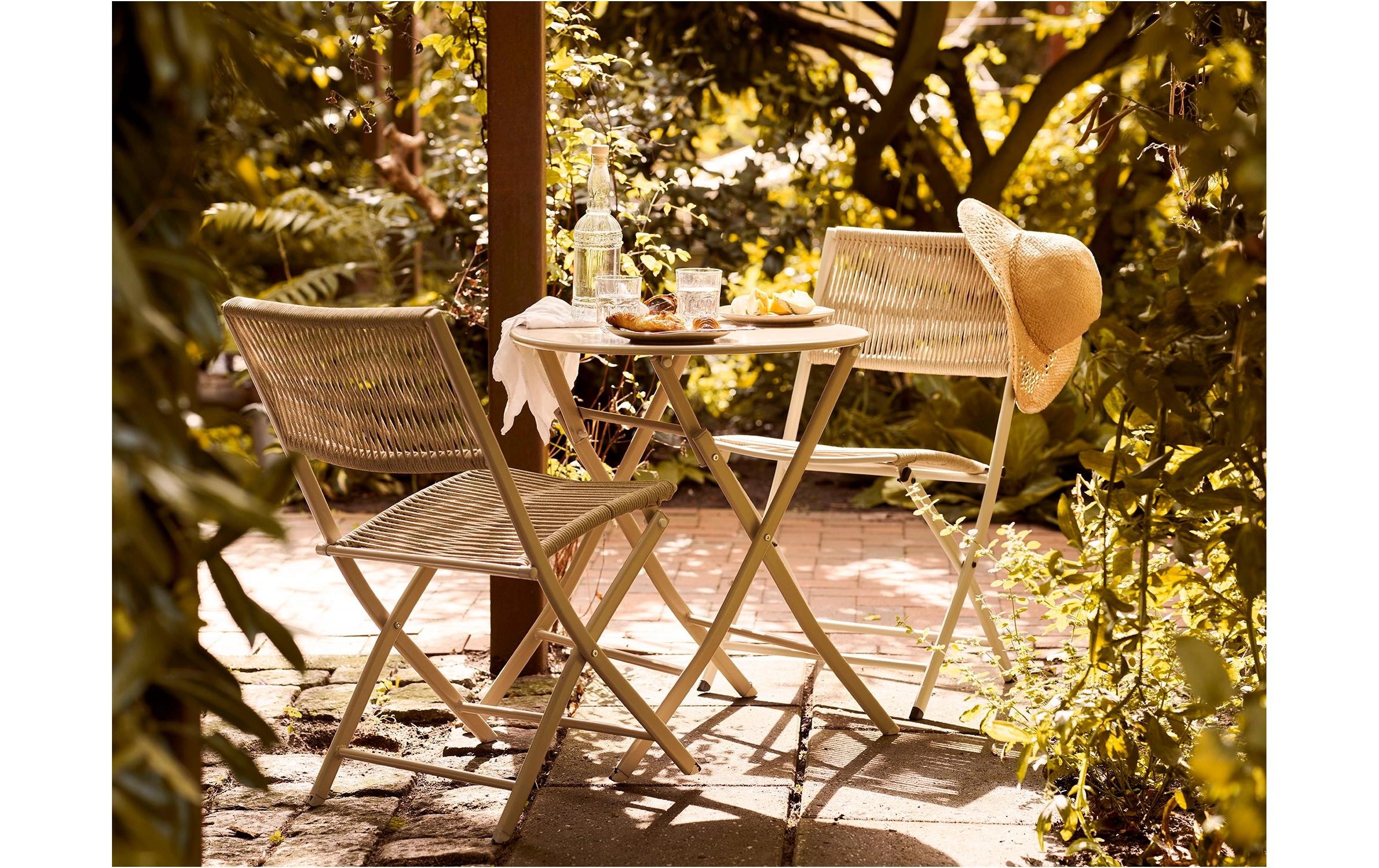 House Nordic Garten-Essgruppe »Arcas Taupe« 3-teiliges Gartenmöbel-Set mit Tisch und Stühlen