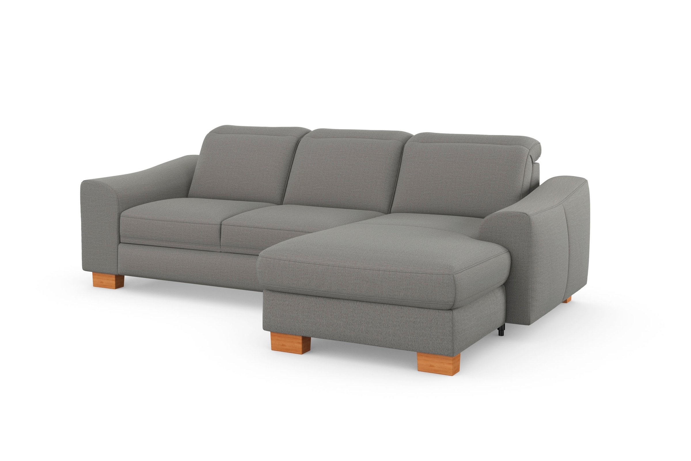 sit&more Ecksofa »Dundee L-Form« mit Federkern und Massivholzfüssen, wahlweise mit Kopfteilverstellung