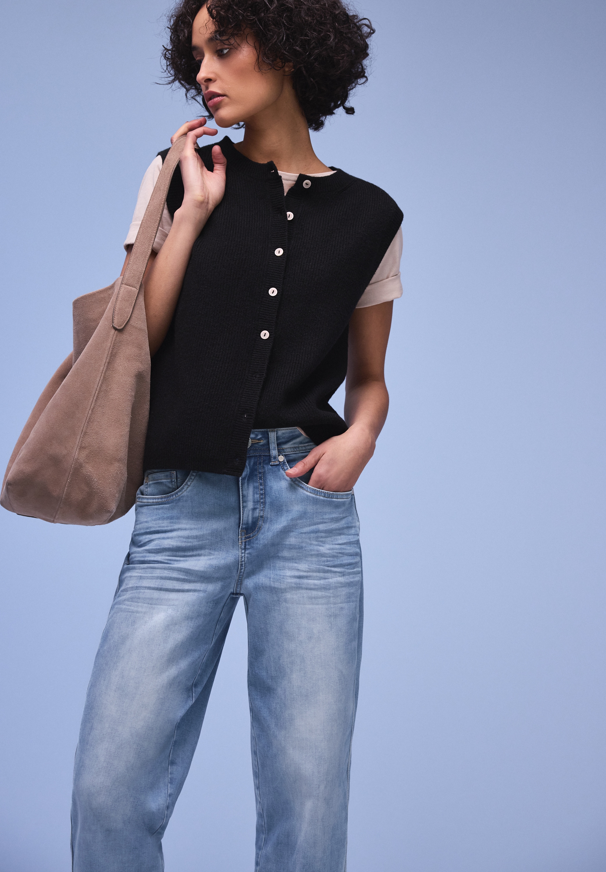 STREET ONE Jeans loose fit »Style KARLIE« Barrel Legs, mit Viskose und Stretch