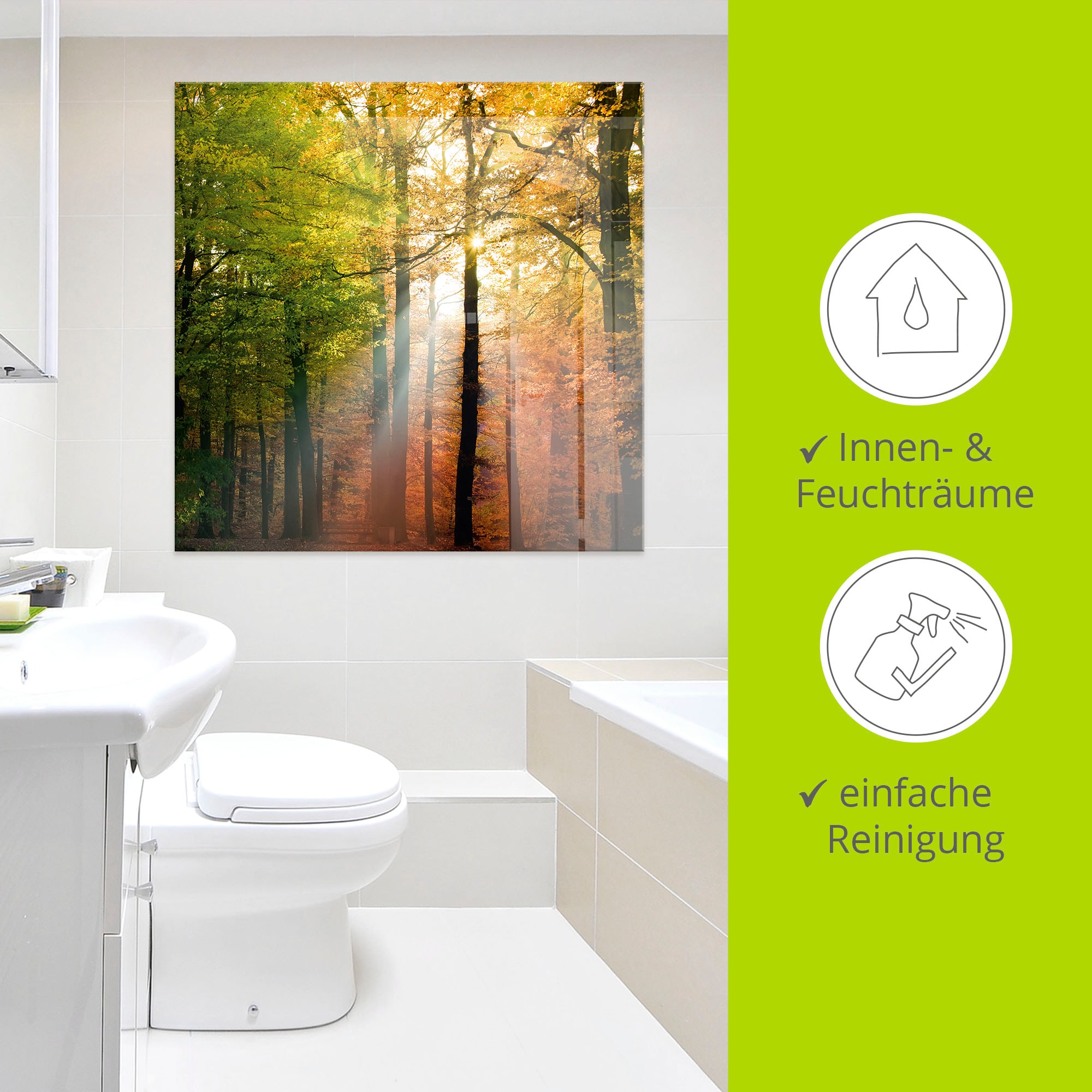 Artland Tableau en verre »Schöner Herbsttag 2« 1 cuis tlg. in verschiedenen Grössen