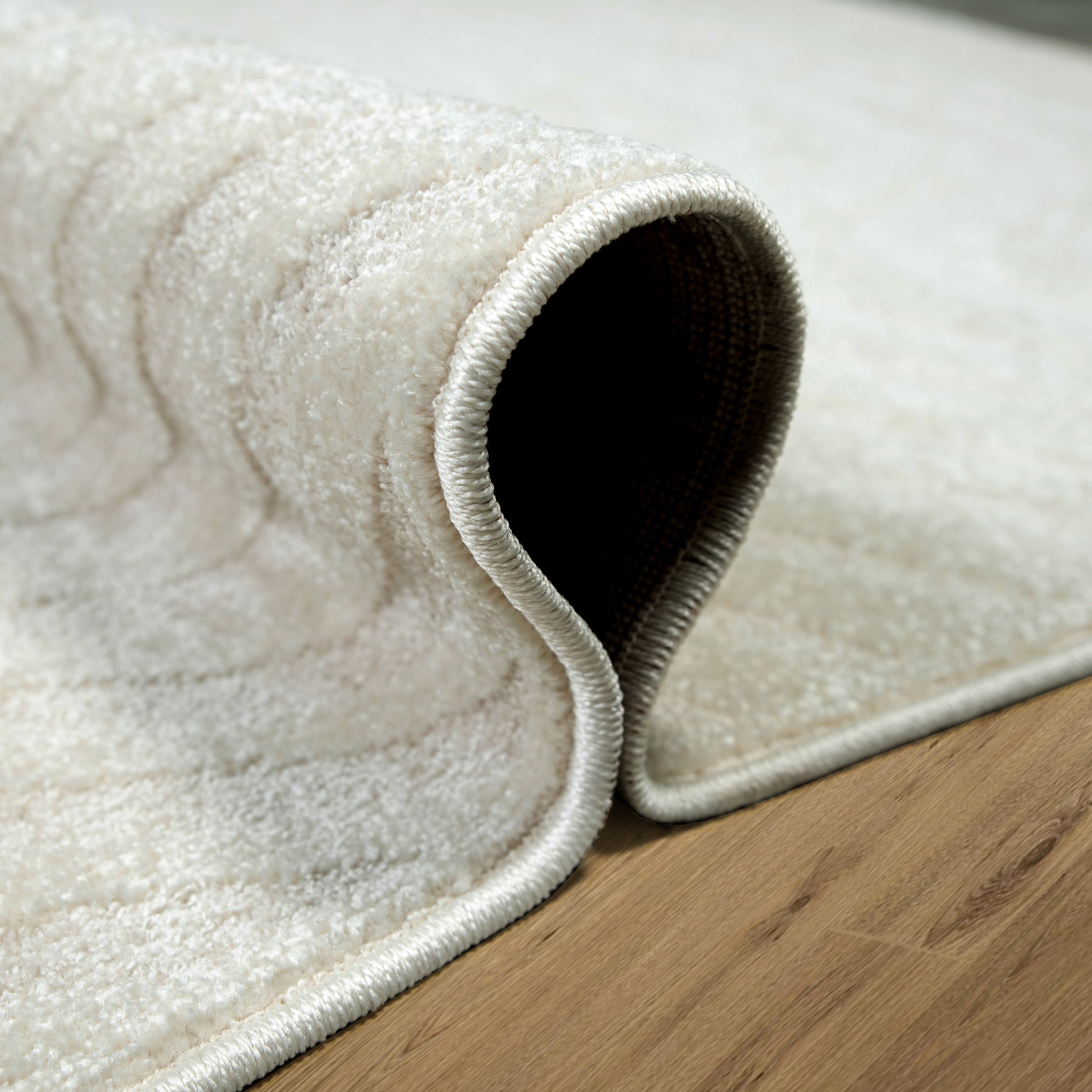 my home Teppich »Vibek, Wellen-Design in Hoch-Tief-Struktur« rechteckig 9 mm Höhe 3D-Effekt, softer Kurzflor, pflegeleicht, Scandi-Look