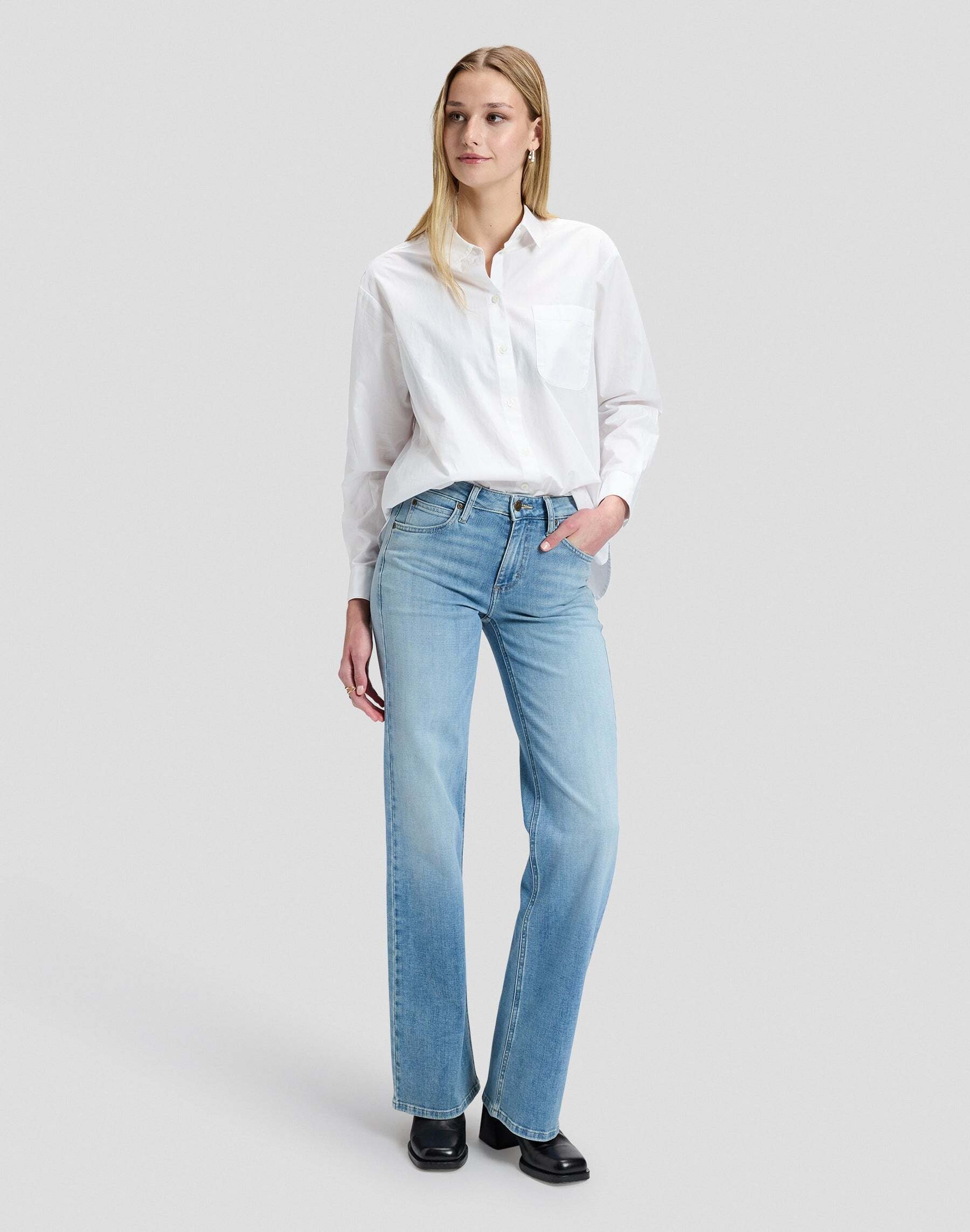 Lee® Blouse à manches longues »Lee Langarmhemd Boyfriends Pocket«