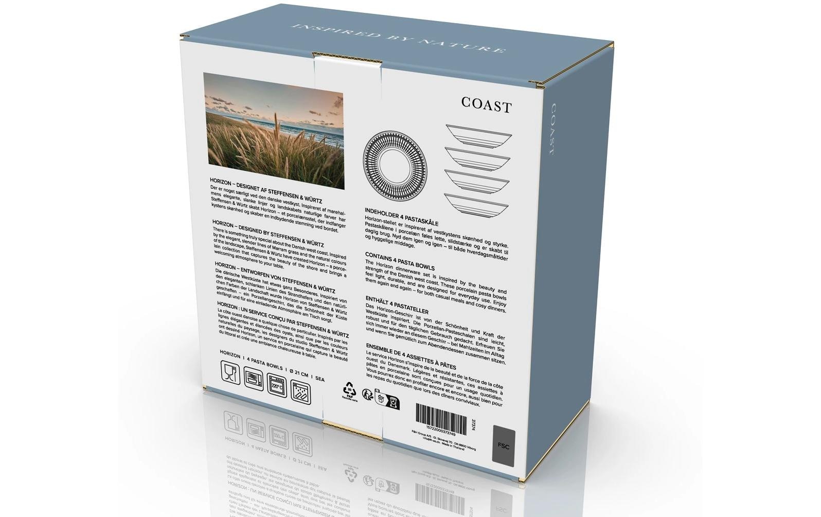 coast Assiette à pâtes »Horizon, 21 cm, 4 Stück«