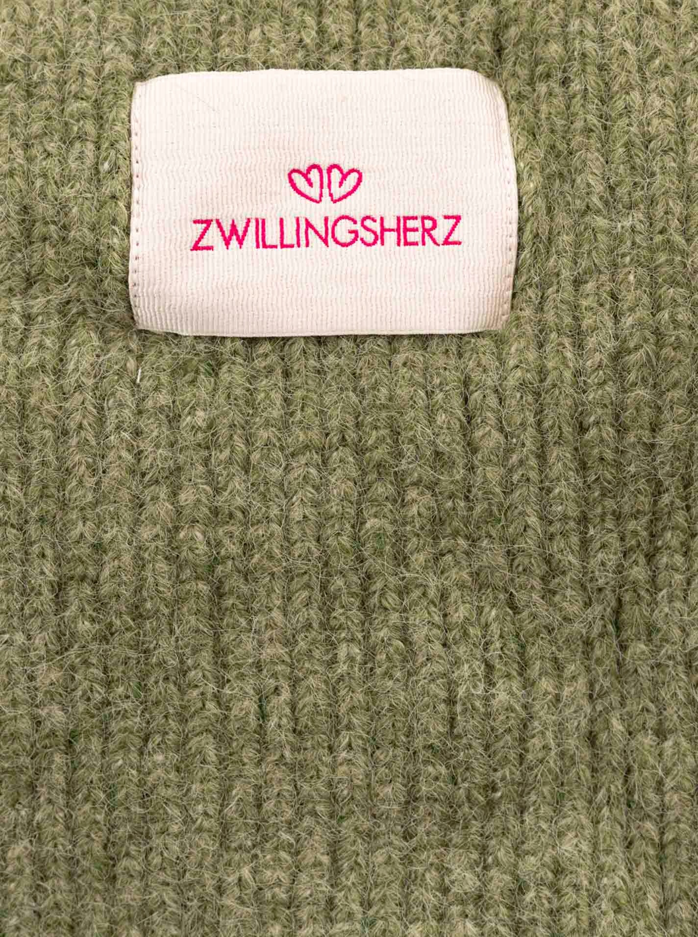 Zwillingsherz Strickschal »"Zwillingsherz Patch"« gerippt, mit Wolle und Patch