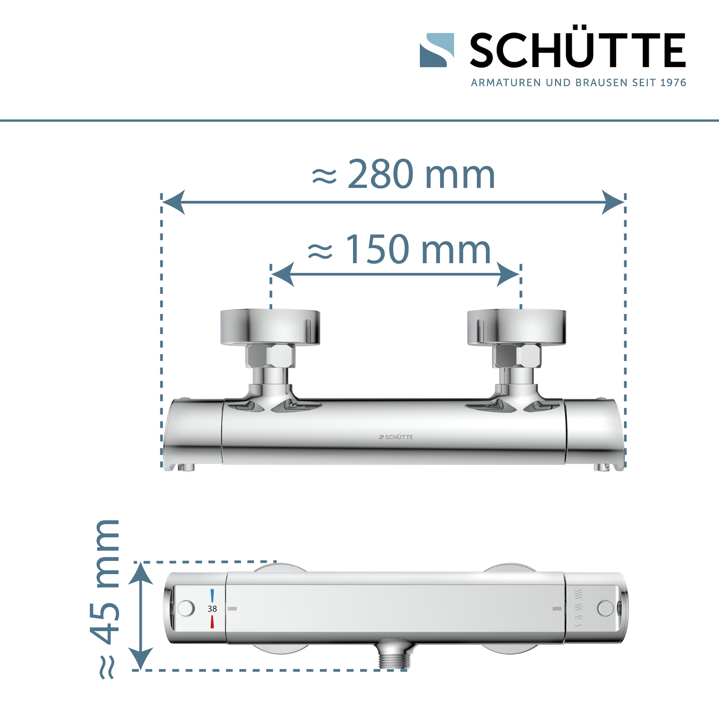 Schütte Brausethermostat »VITA« wassersparende Eco-Stopp-Funkt., Sicherheitssperre, innovative Kühlung