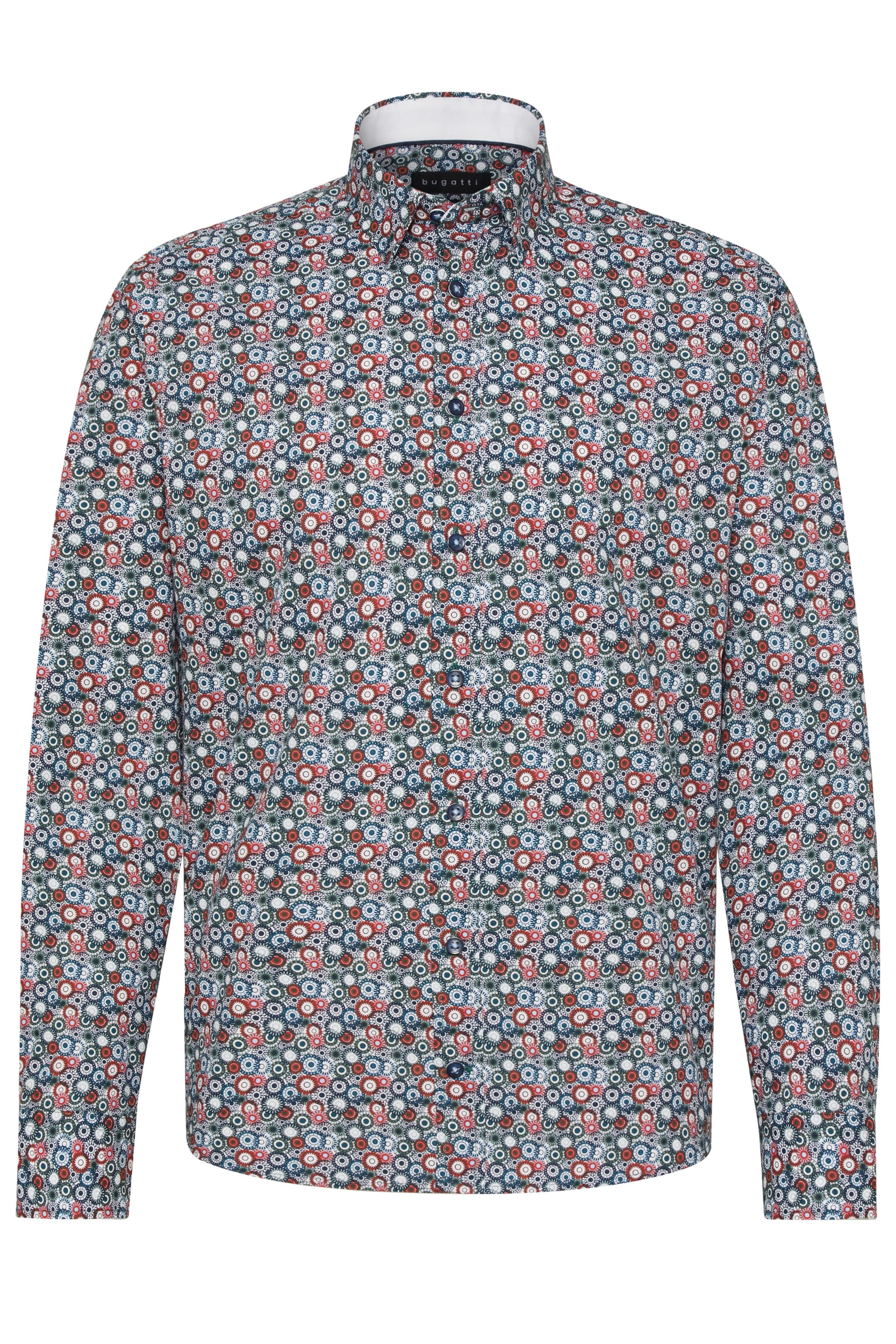 bugatti Langarmhemd mit Under-Button-Down