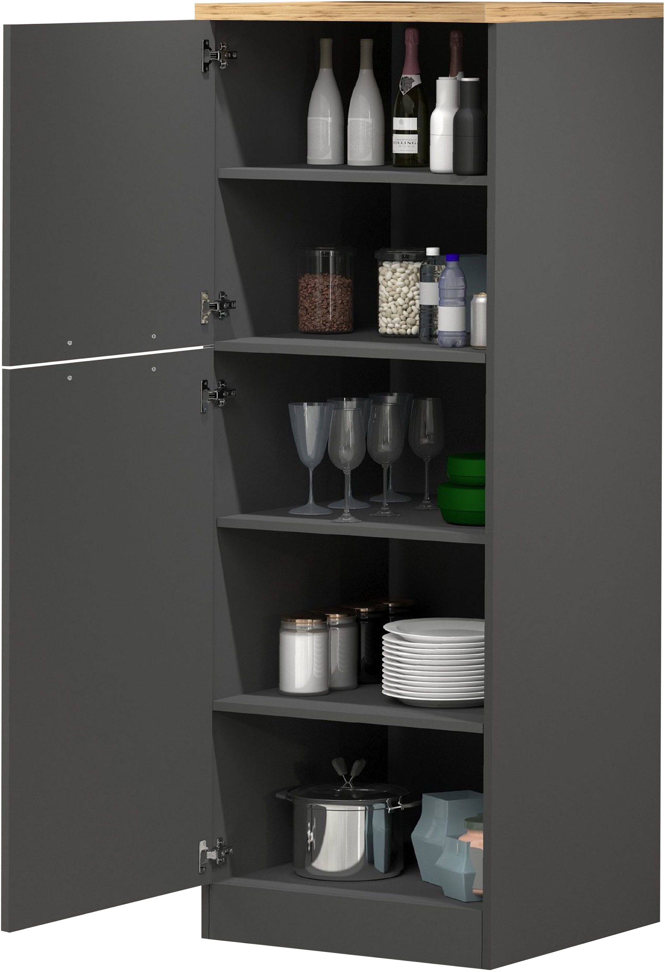 KOCHSTATION Vorratsschrank »KS-Sole,Hauswirtschaftsschrank,Stauschrank,Küchenschrank« Breite/Höhe 60/165 cm, 5 Fächer