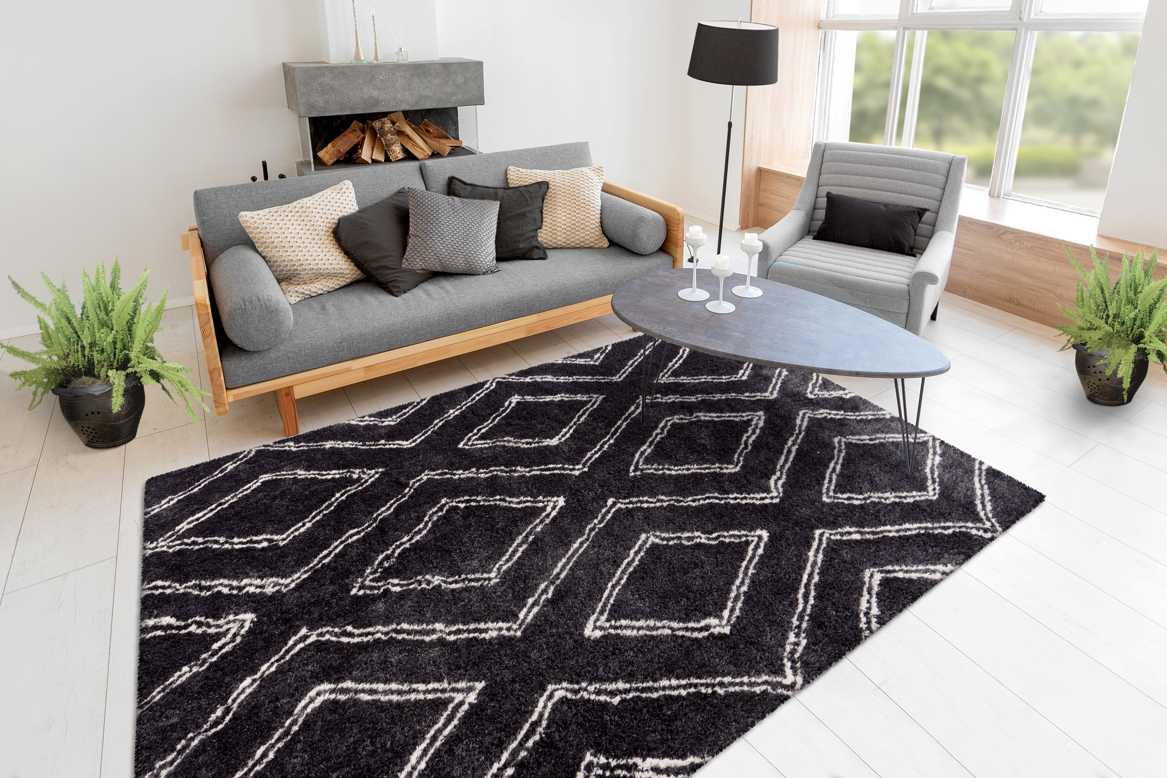 me gusta Tapis »Orlando 225« Rectangulaire 27 mm Höhe Weicher Hochflorteppich, dezent gestaltet ,Fussbodenheizung geeignet