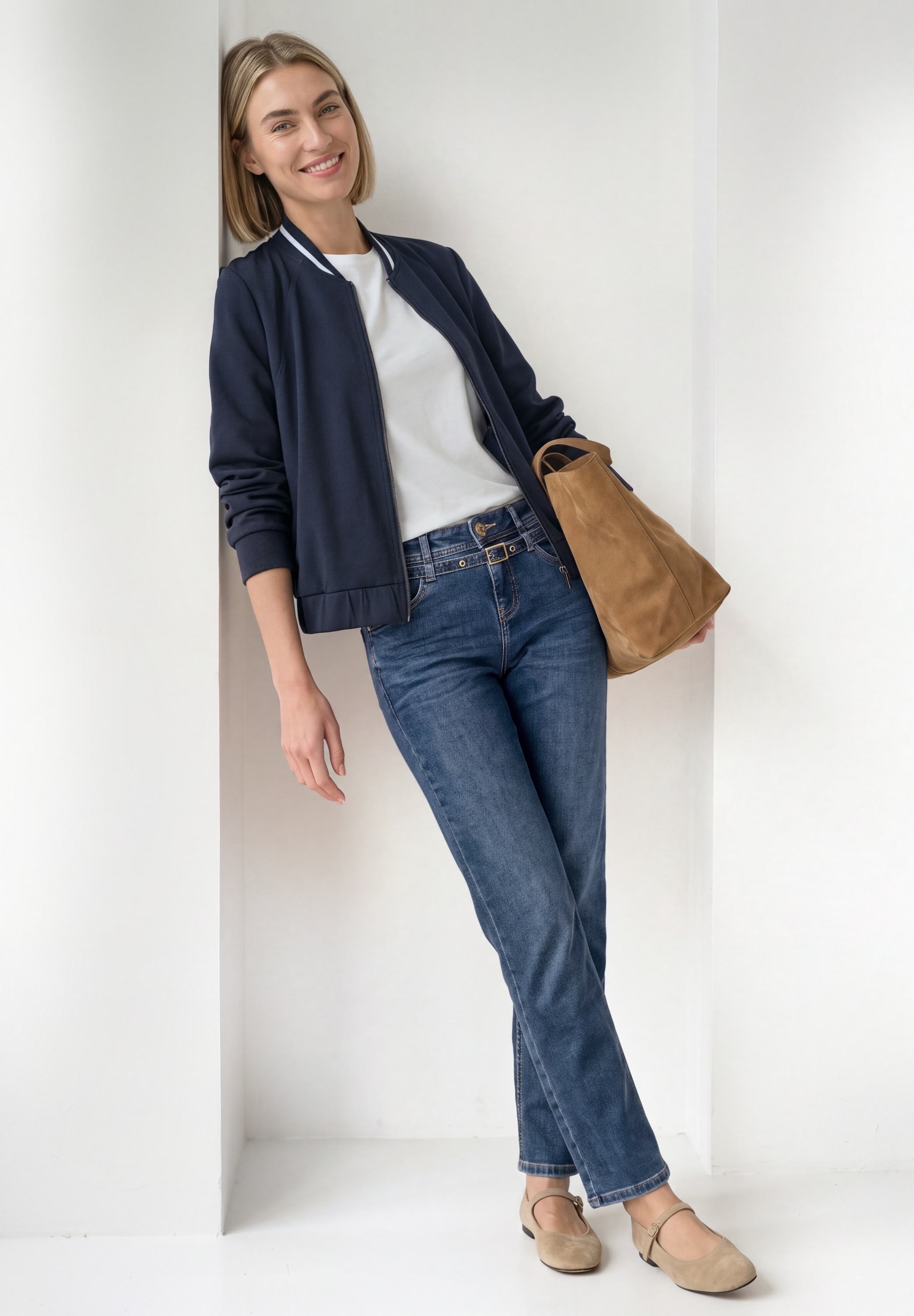 STREET ONE Jeans droit »Style Amalia« mit Jeans-Gürtel / Stretch