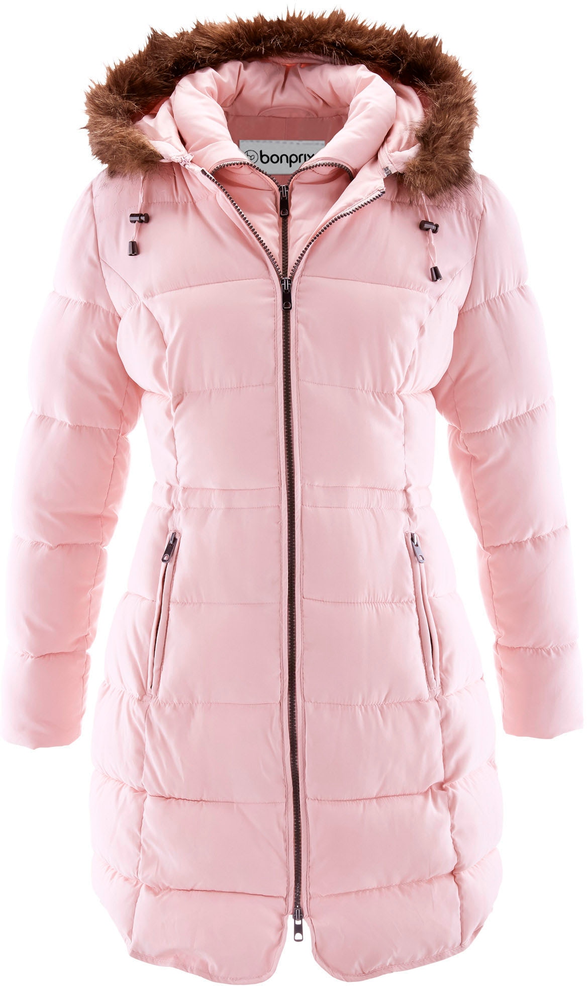 bonprix Veste matelassée »Steppjacke mit Kapuze, gefüttert« avec capuche Regular Fit, avec capuche amovible en fausse fourrure