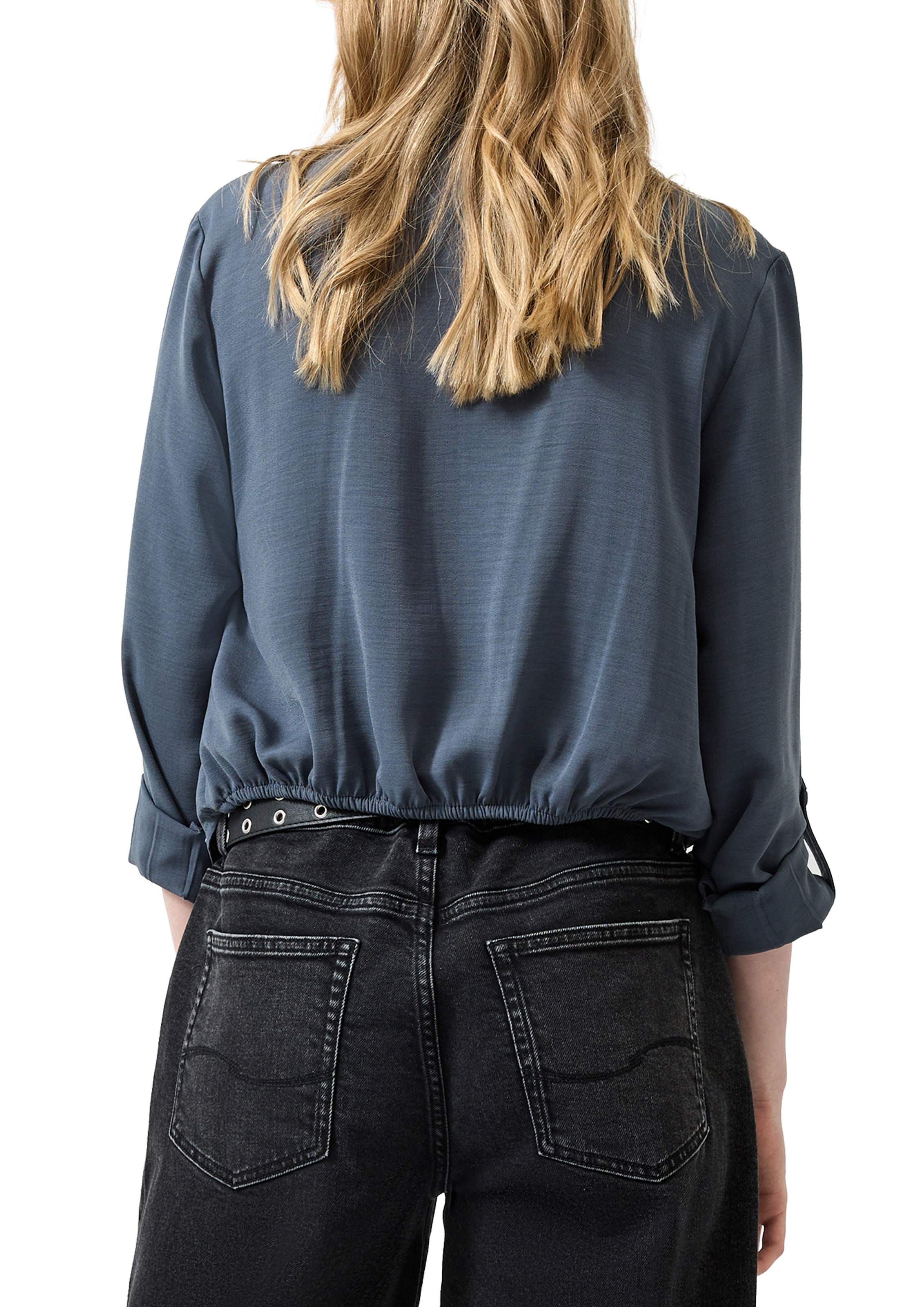 QS Crepebluse mit fixiertem Knotendetail