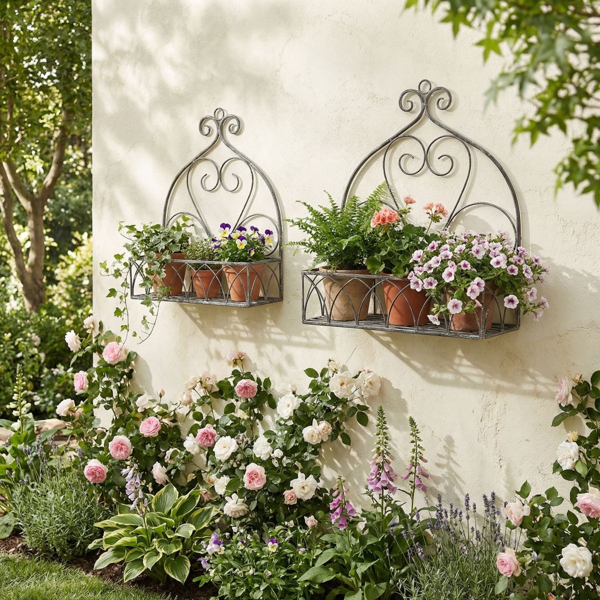 Ambiente Haus Étagère murale »Dekoregal 2er Set eckig in grau« 1 cuis tlg. support mural, étagère de rangement