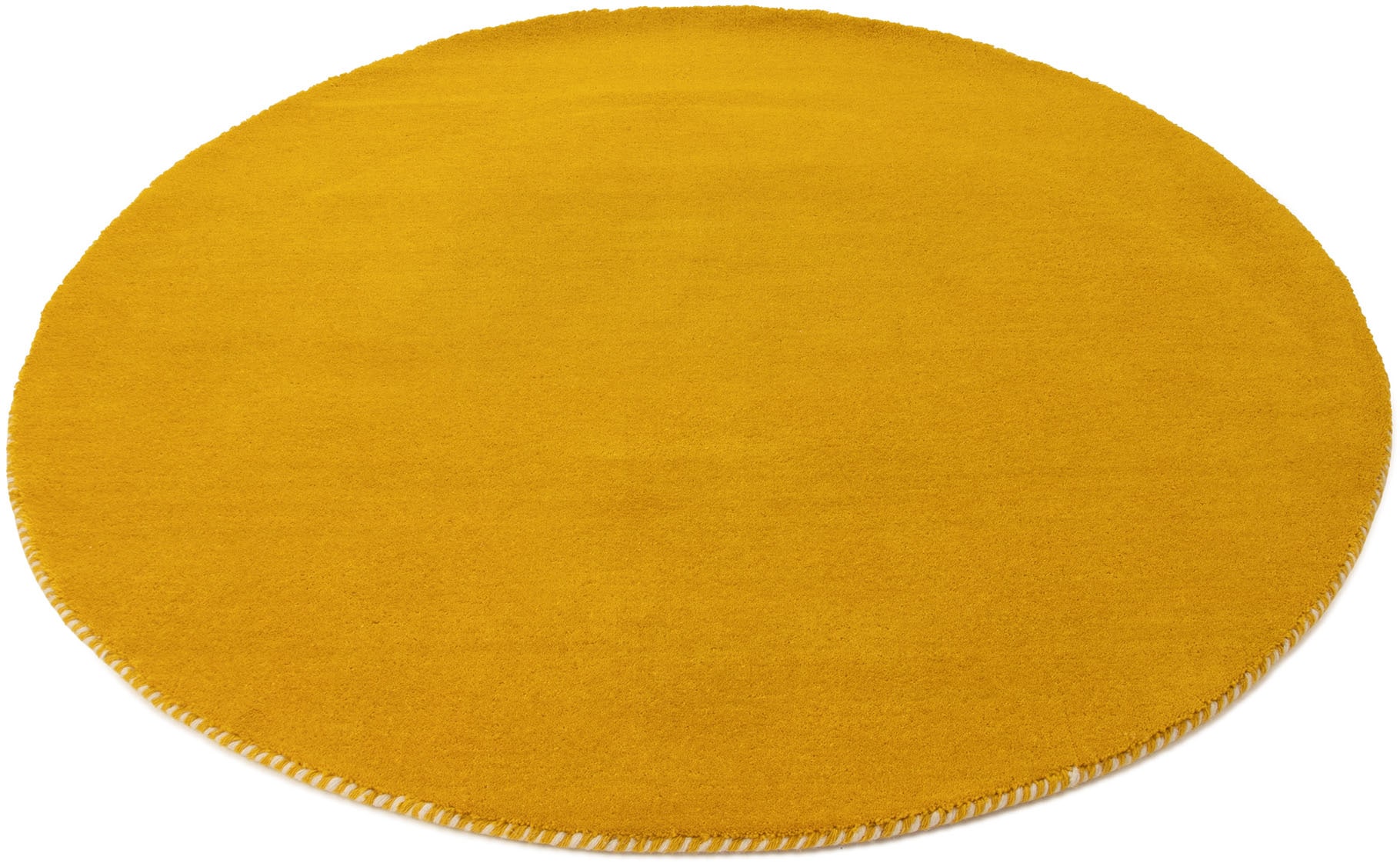 carpetfine Tapis en laine »Gabbeh Lola Uni« Rond 14 mm Höhe mit natürlichem Pflanzenmaterial von Hand gewebt, auch als Läufer
