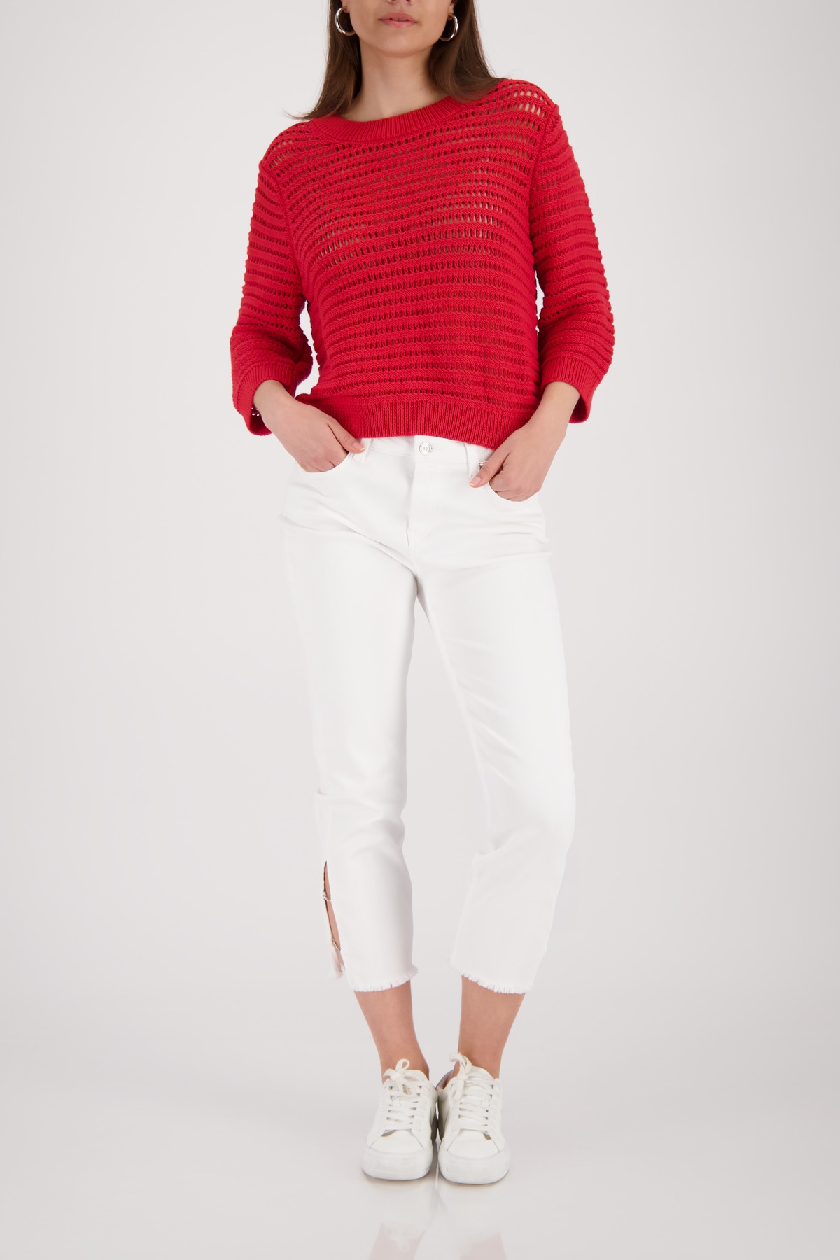 Monari Pull ajouré »Pullover Basic  Ajour« Regular fit mit Ajour-Strick