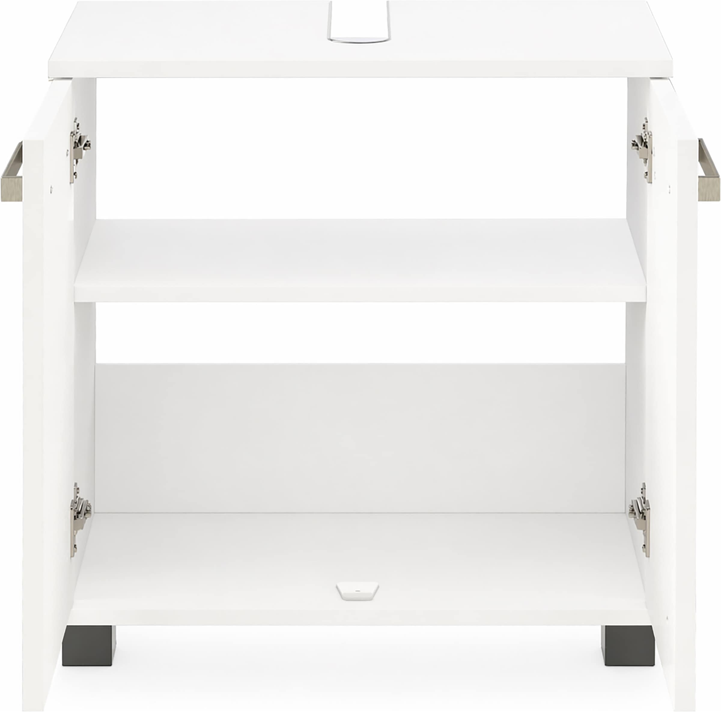 Schildmeyer Armoire sous lavabo »ADANA, Breite 59,8 cm, 2 Türen, Siphonausschnitt, MADE IN GERMANY« 1 cuis tlg. Façades MDF formées par thermoformage - embossage du cadre tout autour, FABRIQUÉ EN ALLEMAGNE