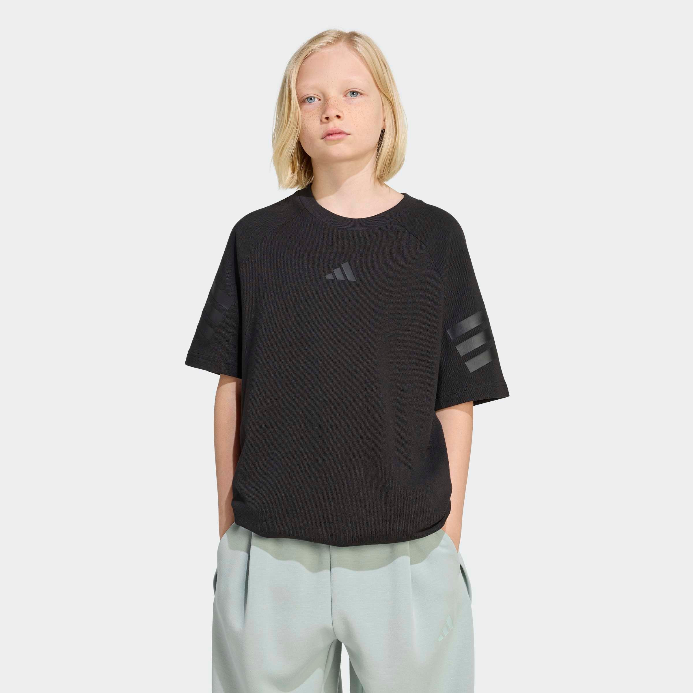 adidas Sportswear T-Shirt »FUTURE ICONS 3-STREIFEN« für Kinder, sportlicher Stil, normale Länge, gerader Abschluss