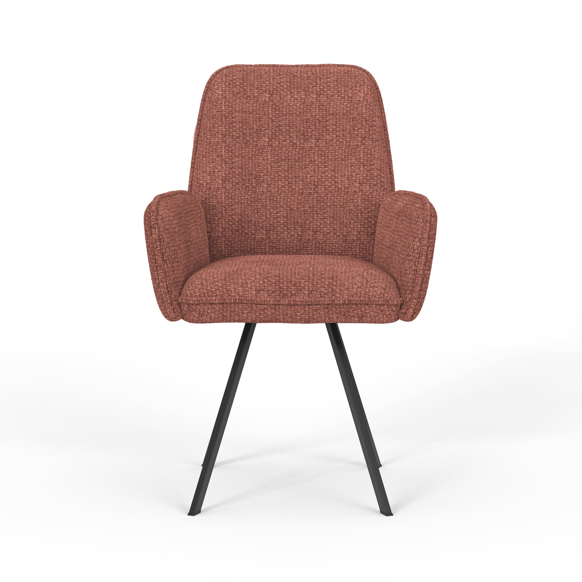 GOODproduct Armlehnstuhl »Mily Esszimmerstuhl, Polstersessel, Wohnstuhl, Essstuhl mit Armlehnen« (Set) 2 Stk.mit schwarz pulverbeschichteten Metallbeinen, gepolstert, modern