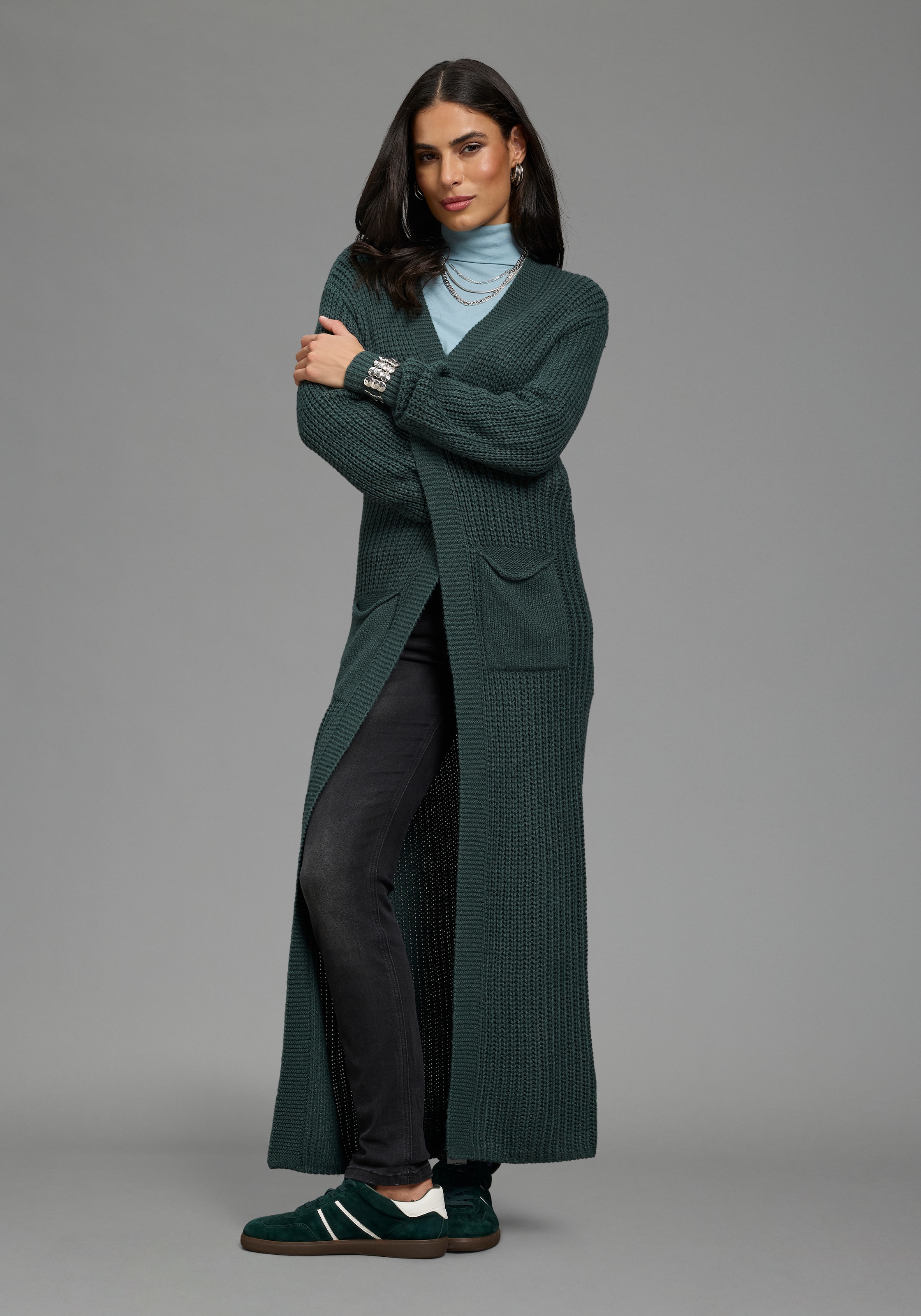 Laura Scott Longstrickjacke aus kuscheligem Grobstrick