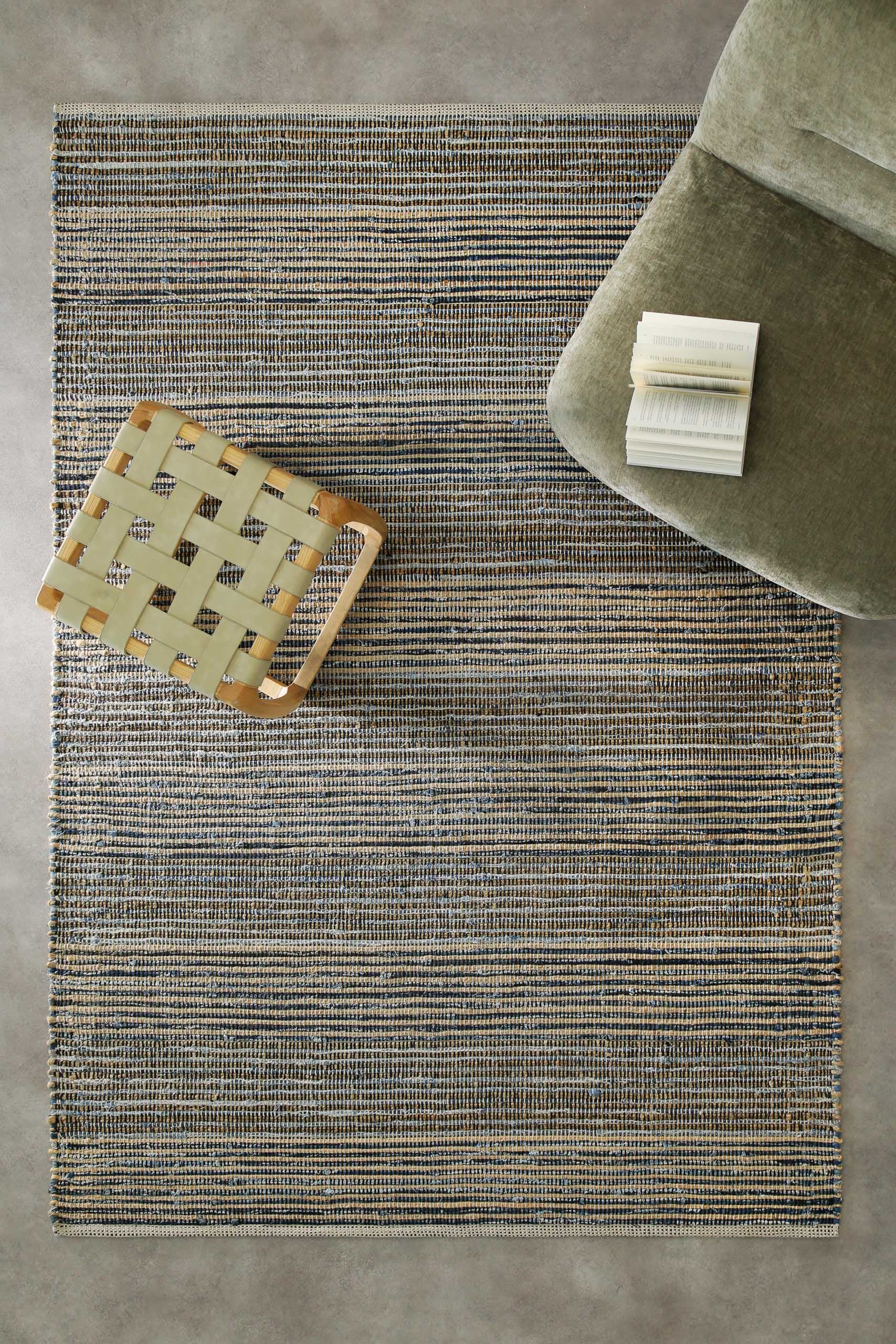 Wecon home Tapis »Denim Feels« Rectangulaire 6 mm Höhe handgewebt, robust, pflegeleicht, skandi, Natur, Jute, Wohnzimmer