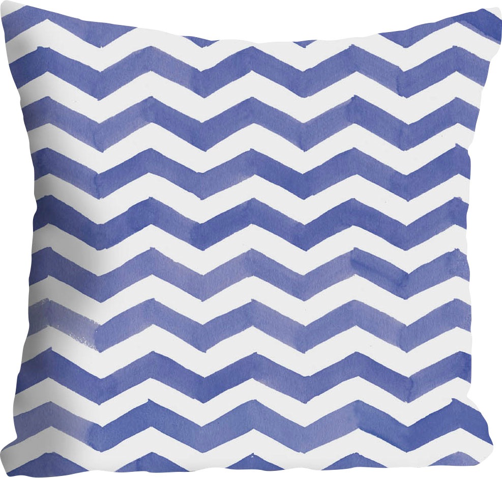 queence Coussin décoratif »Marius« Housse de coussin, lignes zigzag, turquoise, blanc, géométrique, moderne