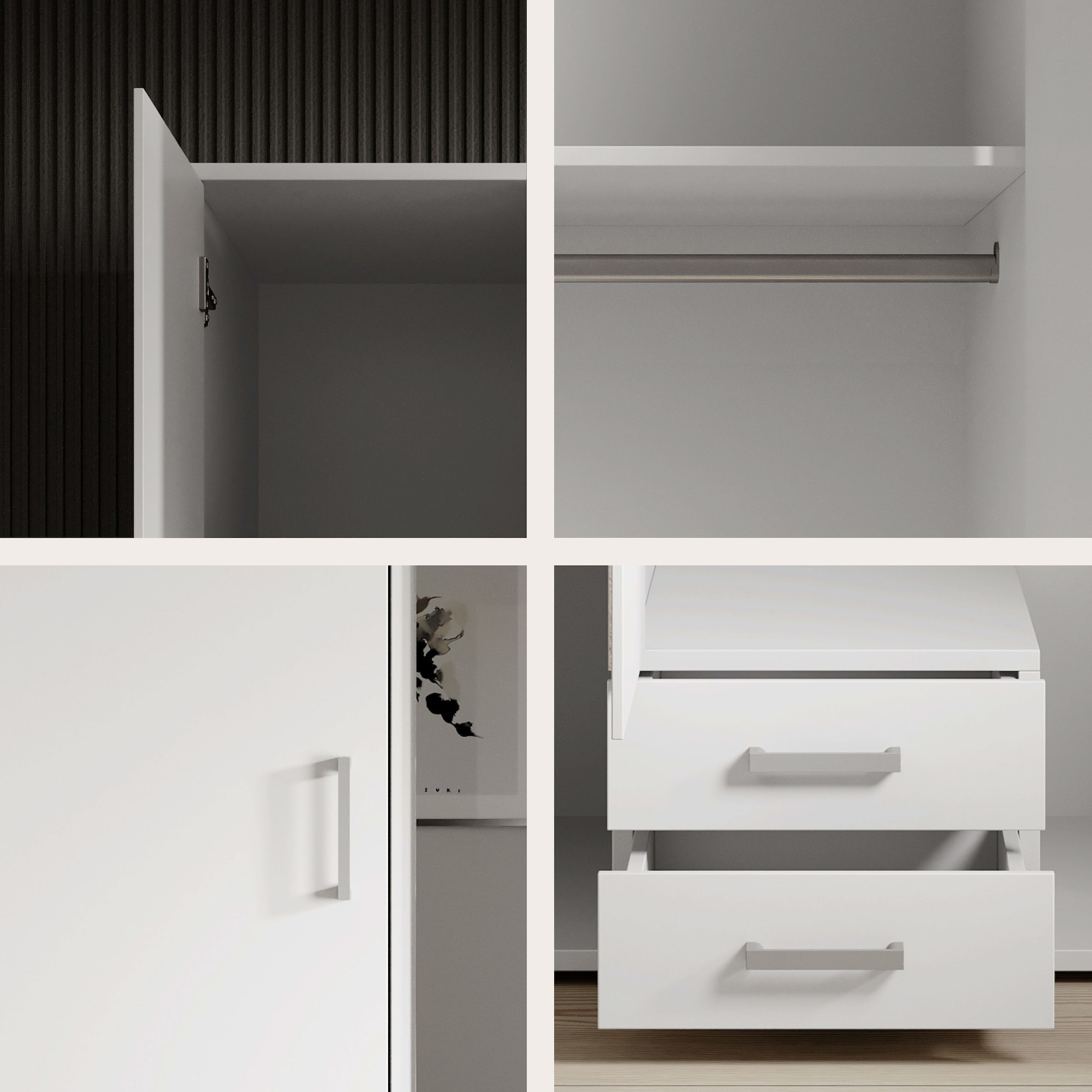 Schlafkontor Armoires à vêtements »Karl Drehtürenschrank Schlafzimmerschrank mit Spiegel Garderobe« in 2 Breiten, mit zusätzlichen Einlegeböden TOPSELLER