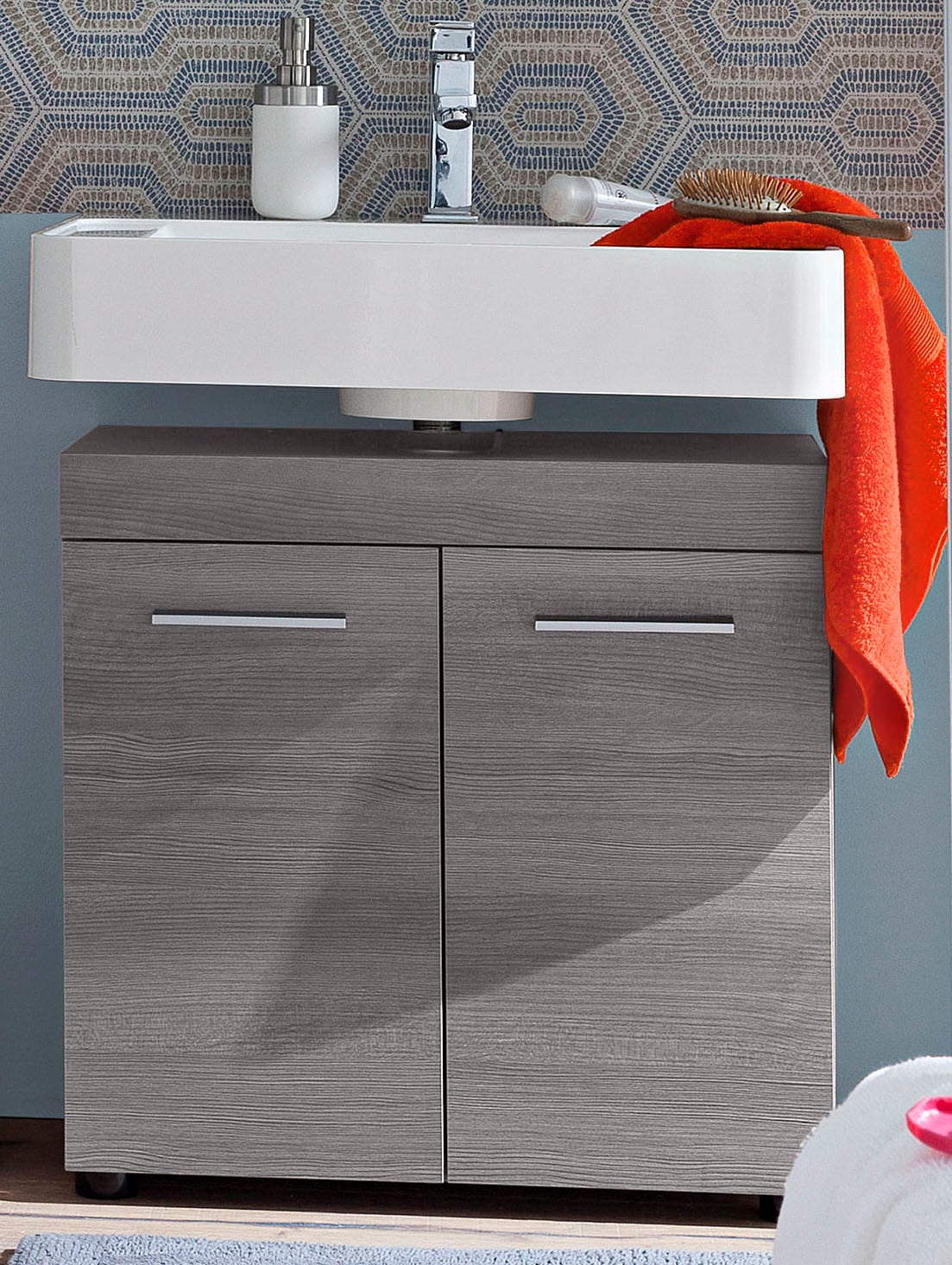 welltime Waschbeckenunterschrank »Royan« Waschbeckenunterschrank mit 2 Türen - (B/T/H) 58/31/57 cm