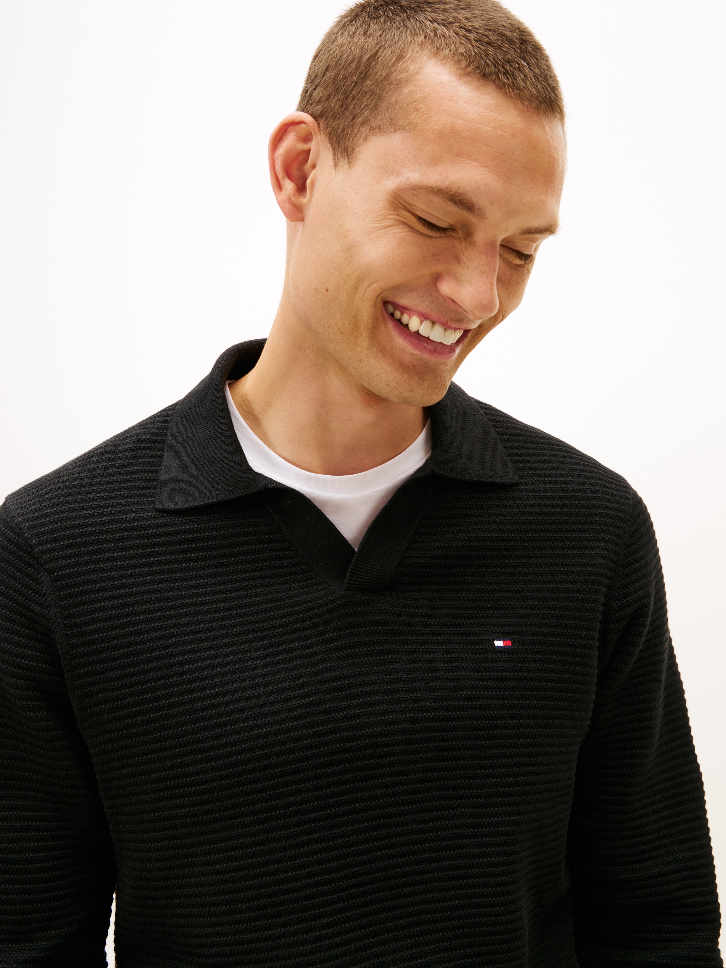 Tommy Hilfiger Polokragenpullover »SEASONAL STRUCTURE« mit Struktur, Polokragen, regular fit