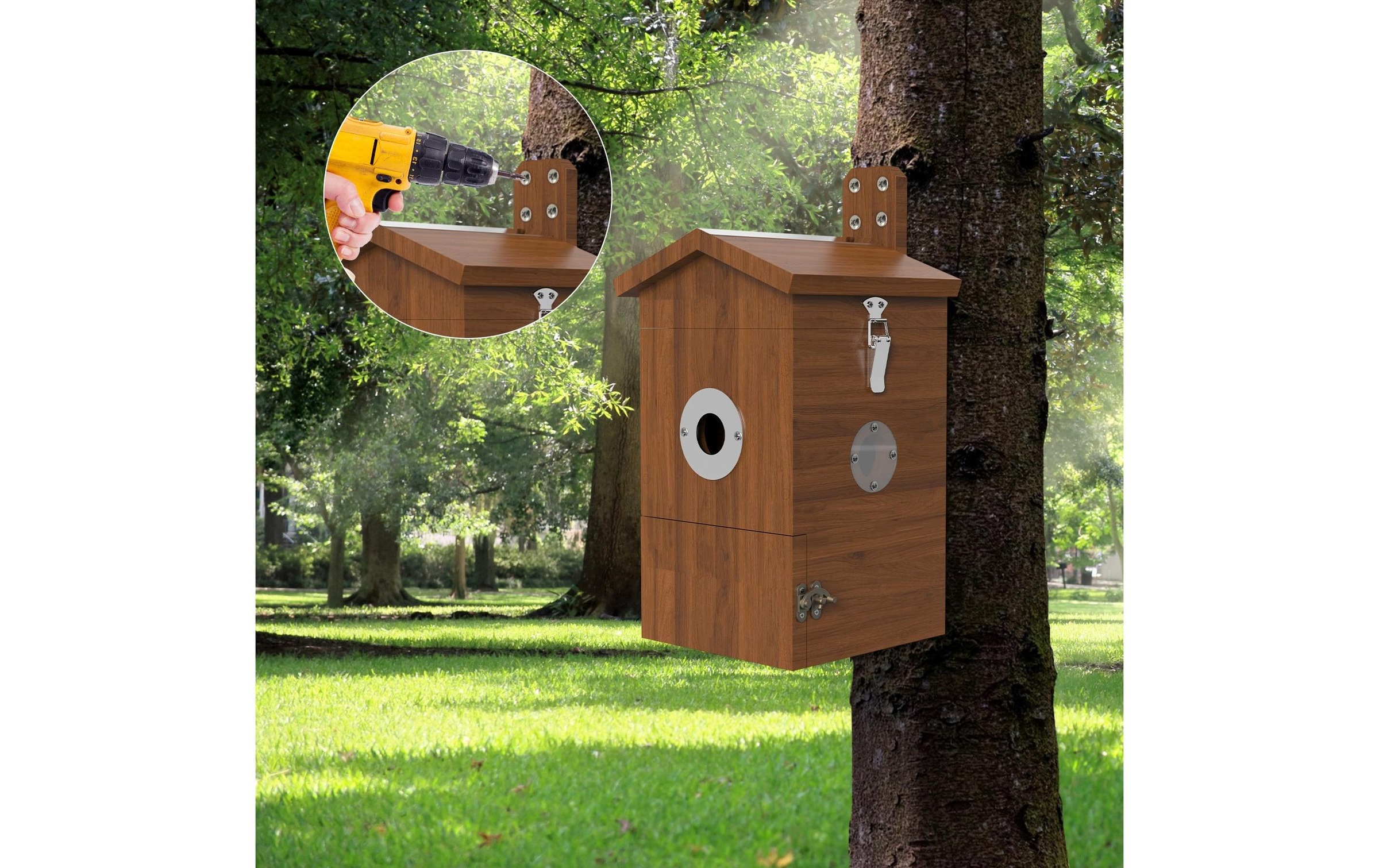   Nistkasten »Sanilu Vogel mit Kamera und Solarpanel«