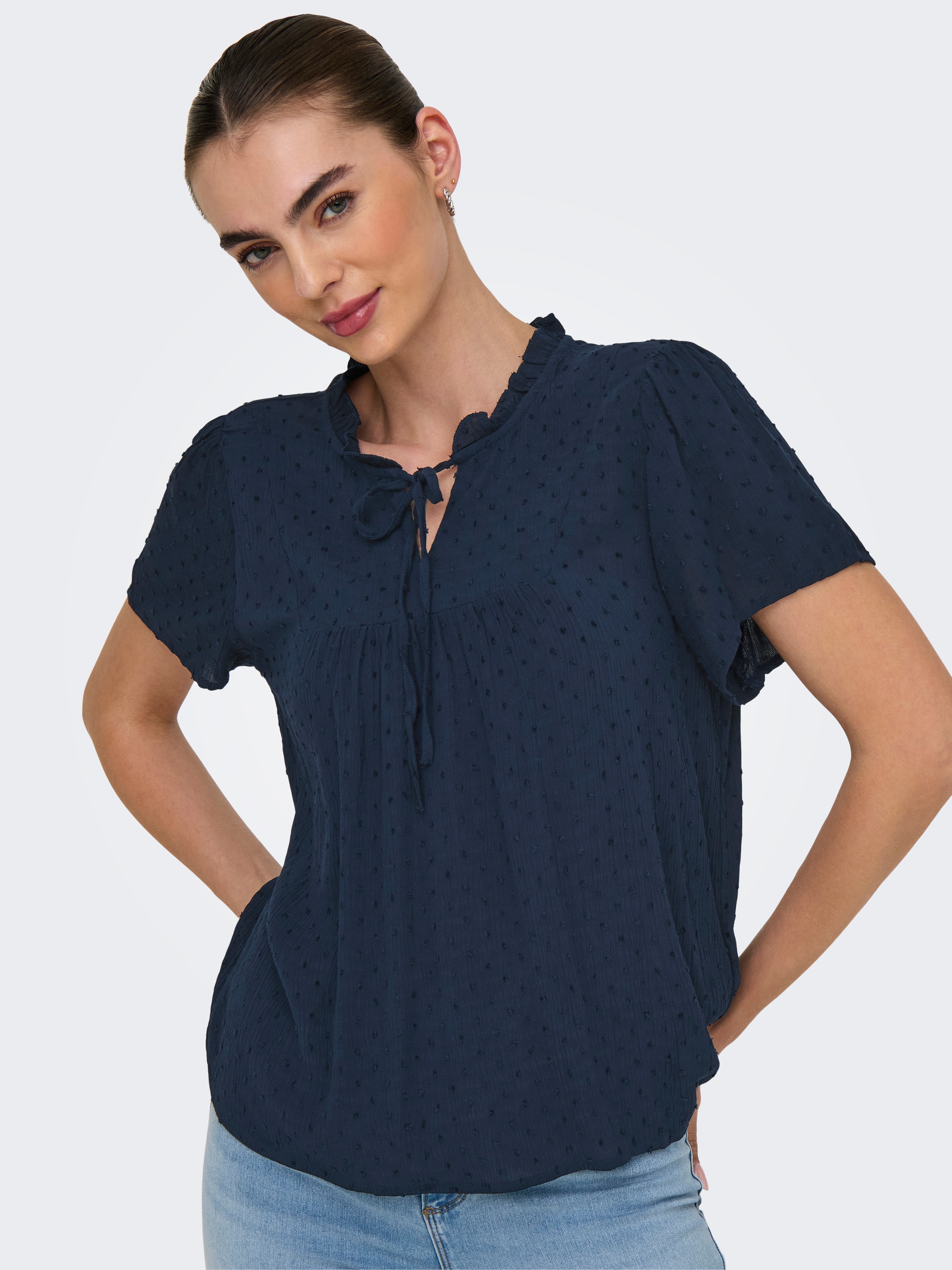 JDY Kurzarmbluse »JDYLIMA LIFE S/S TOP WVN NOOS«