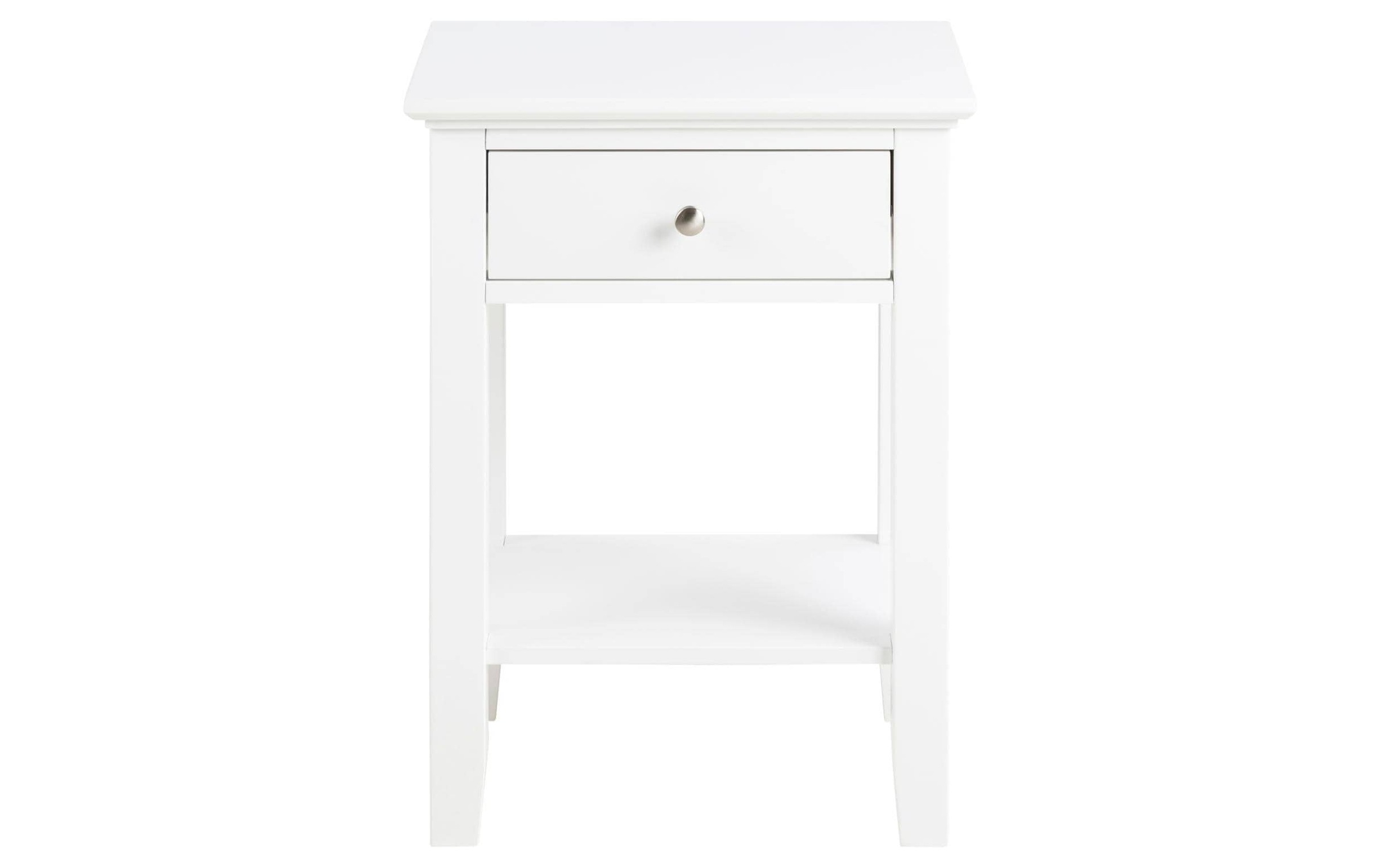 AC Design Table de nuit »Nachtkommode« rechteckiger weiss lackierter Nachtschrank, 1 Schublade und 1 Ablage