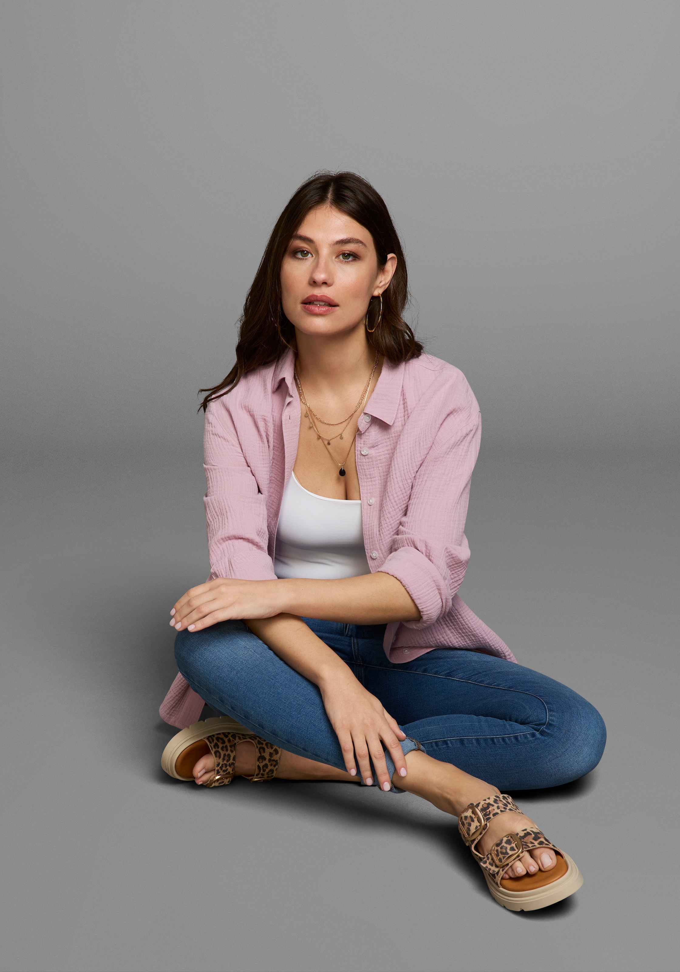 Laura Scott Chemisier long in Musselin-Qualität