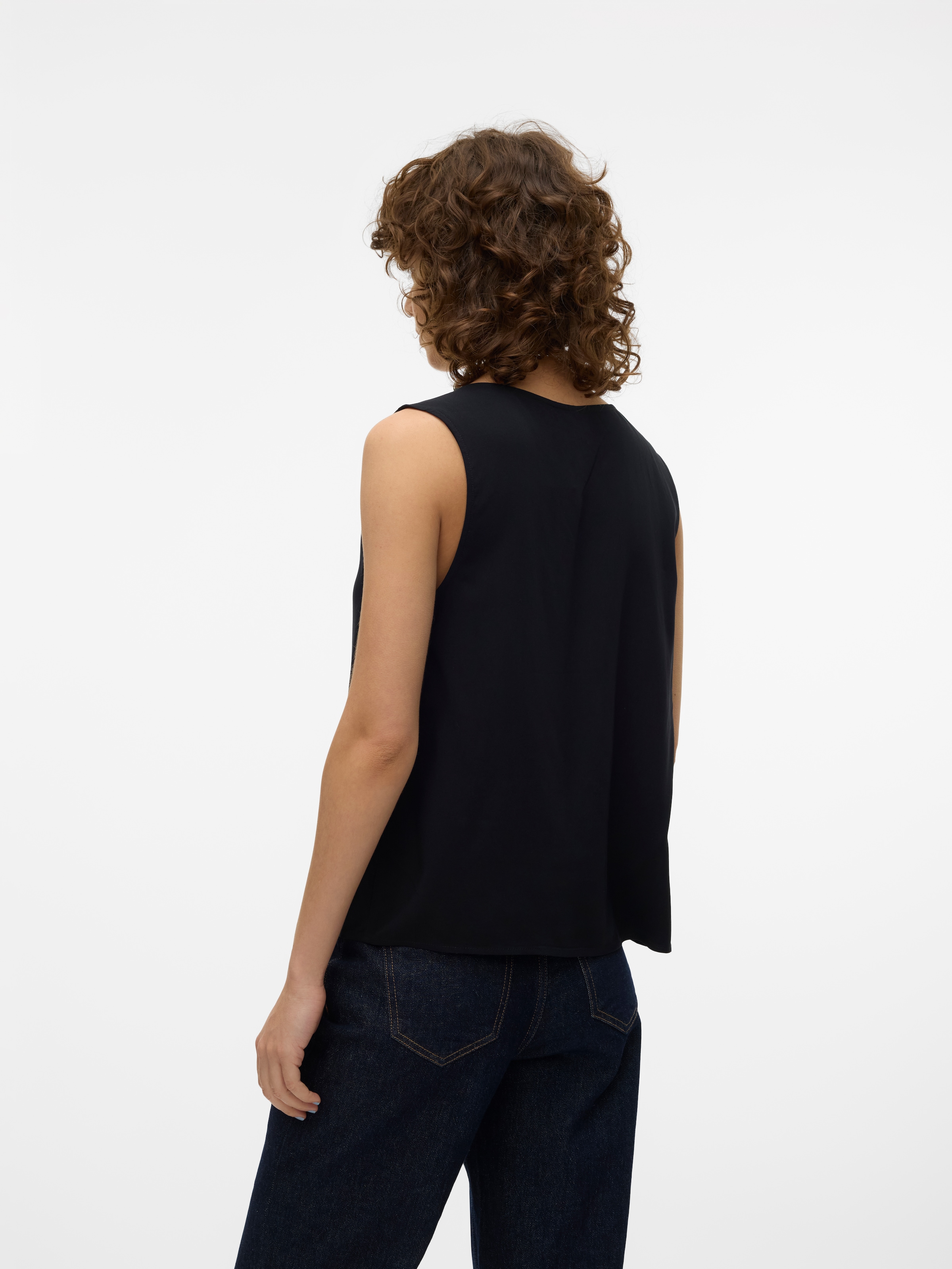 Vero Moda T-shirt en V »VMEASY JOY S/L V-NECK TOP WVN GA« viscose, coupe regular
