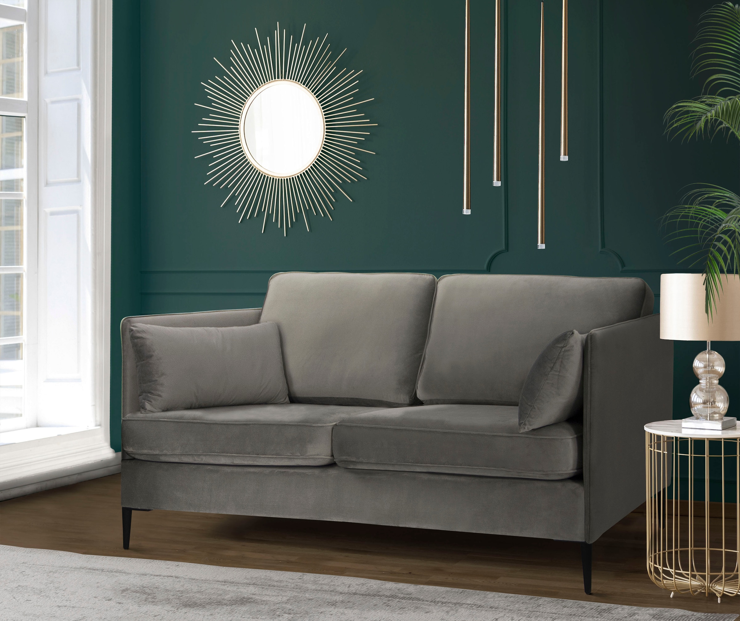 Home affaire »Light« inklusive loser Zierkissen, mit schmalen Armlehnen und Teleskopfüssen