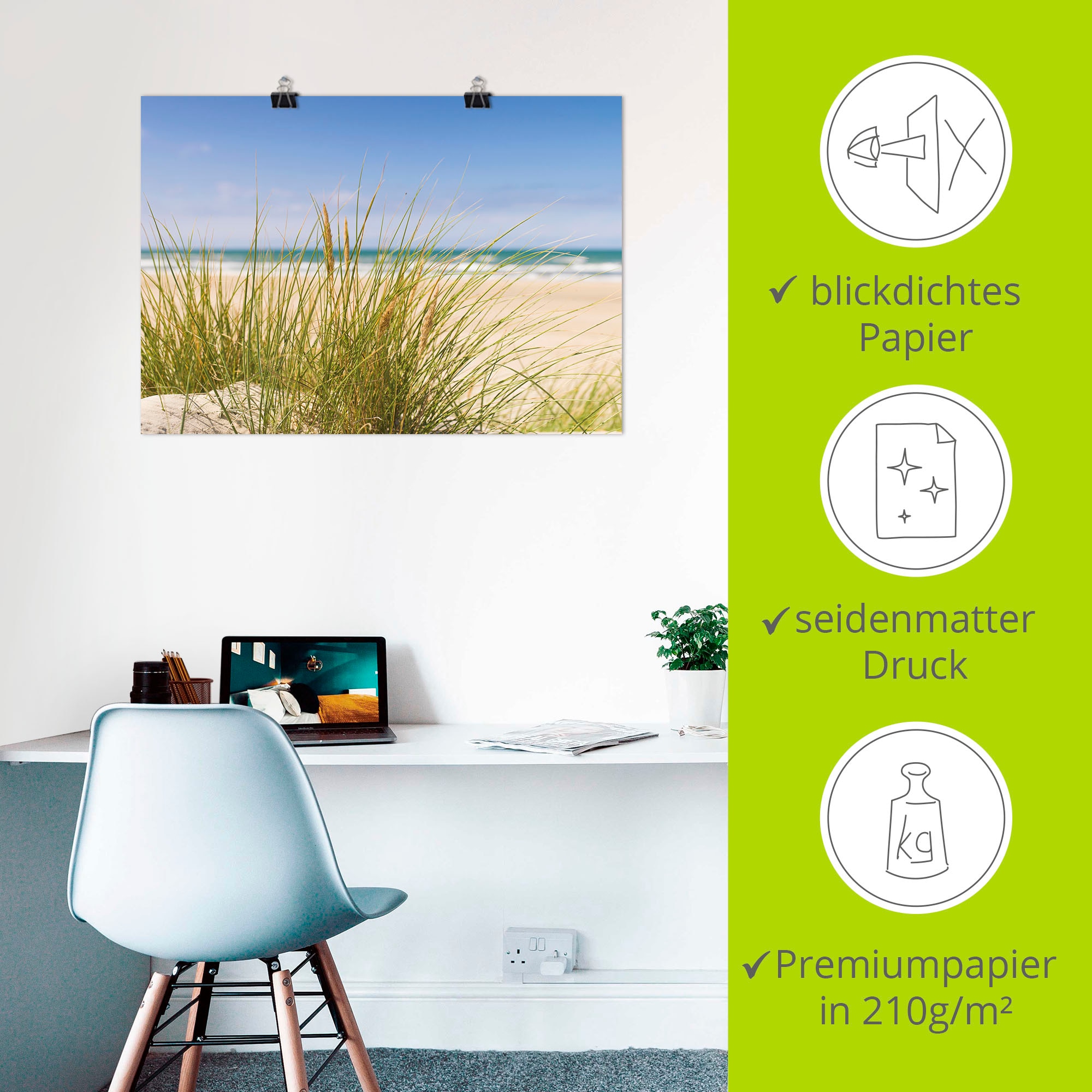 Artland Wandbild »Dünengras« Strand 1 Stk. tlg. als Leinwandbild, Poster in verschied. Grössen