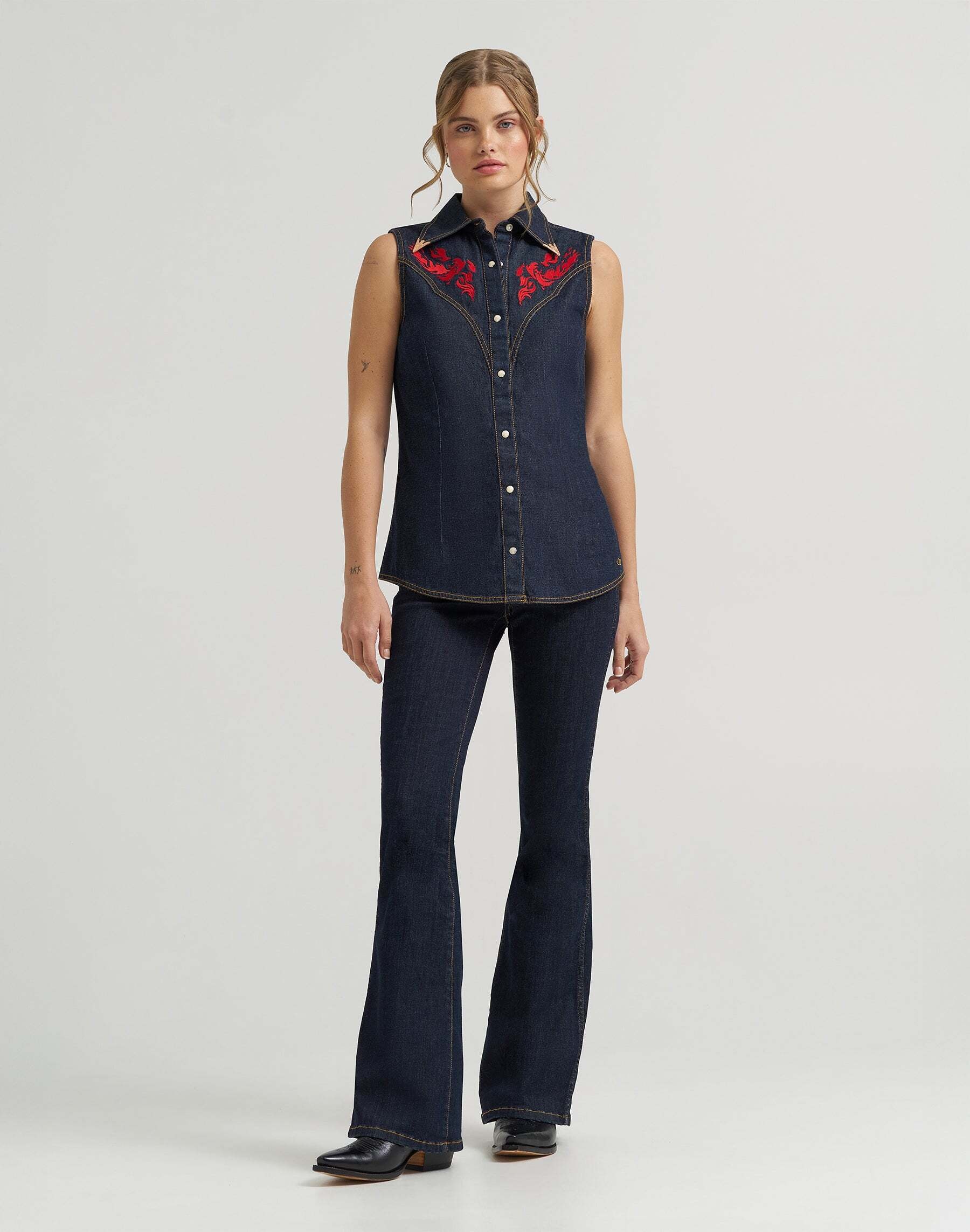 Wrangler Blouse en jean »WRANGLER Jeanshemd Sleeveless«