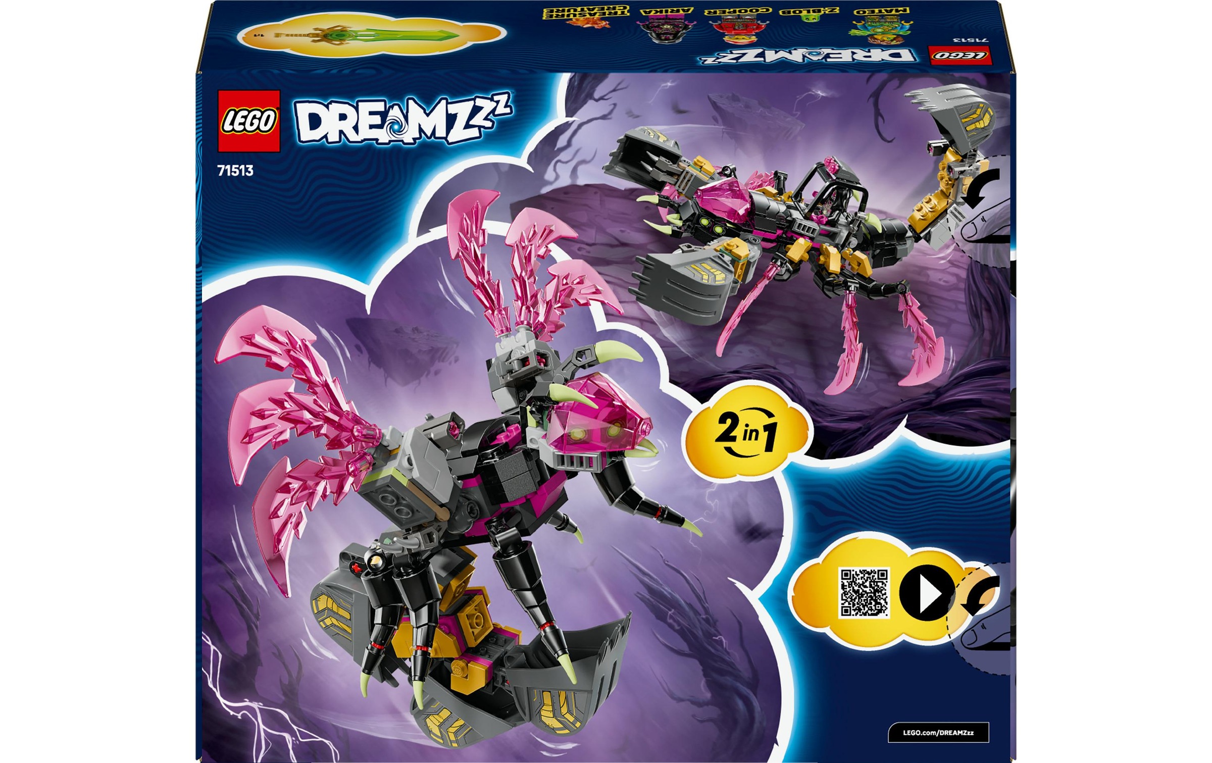 LEGO® Konstruktionsspielsteine »DreamZzz Albtraum-Skorpionbagger 71513«
