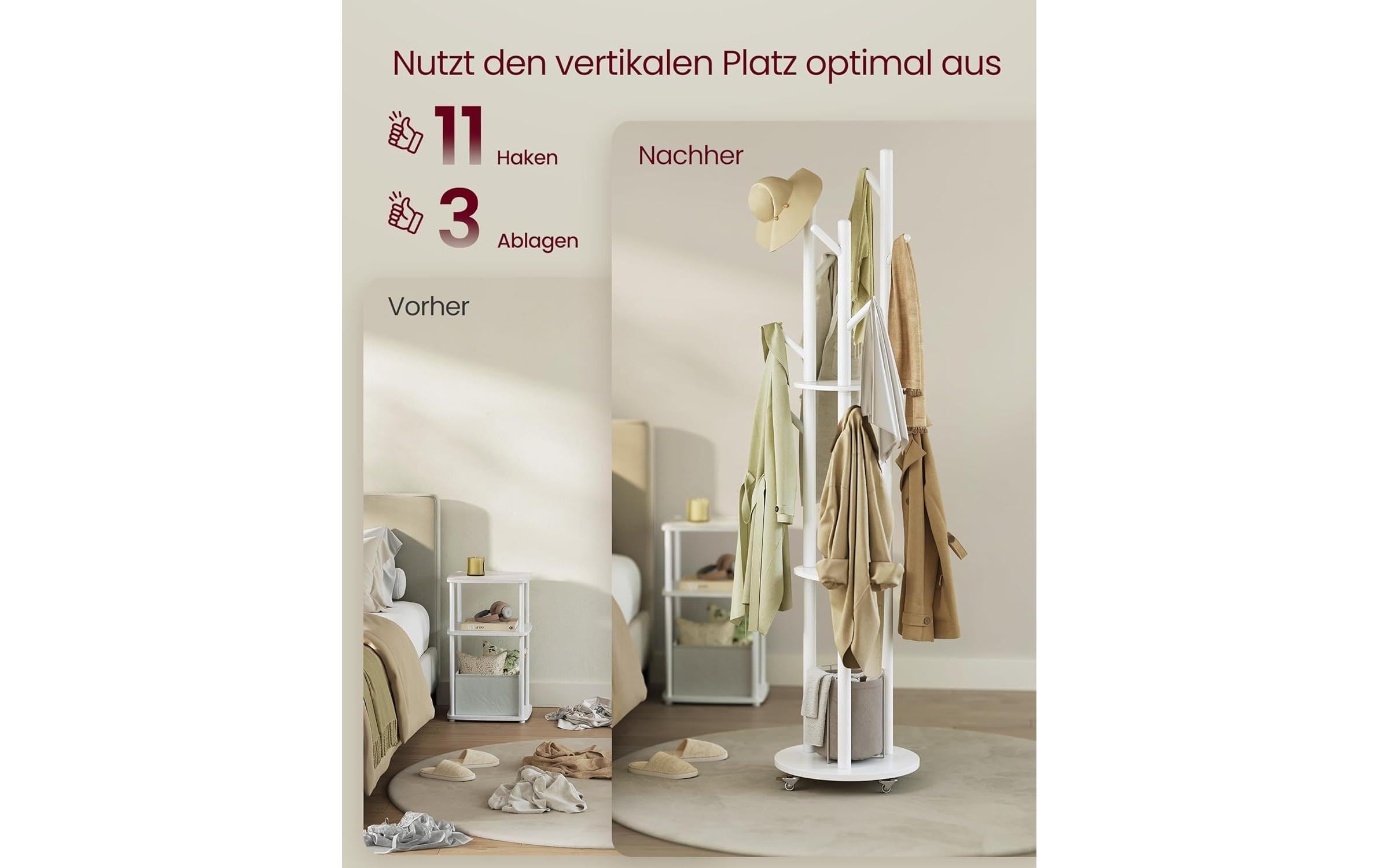 VASAGLE Porte-manteau Freistehender Garderobenständer