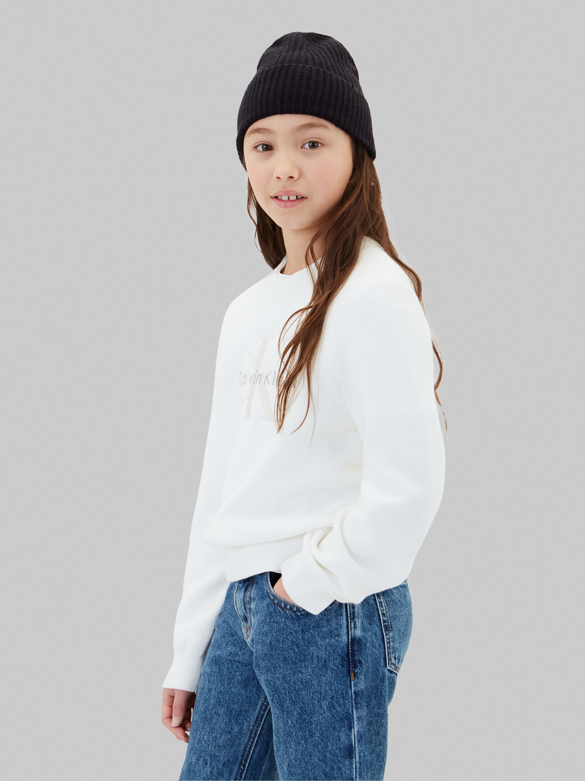 Calvin Klein Jeans Bonnet mit Monogramm-Label