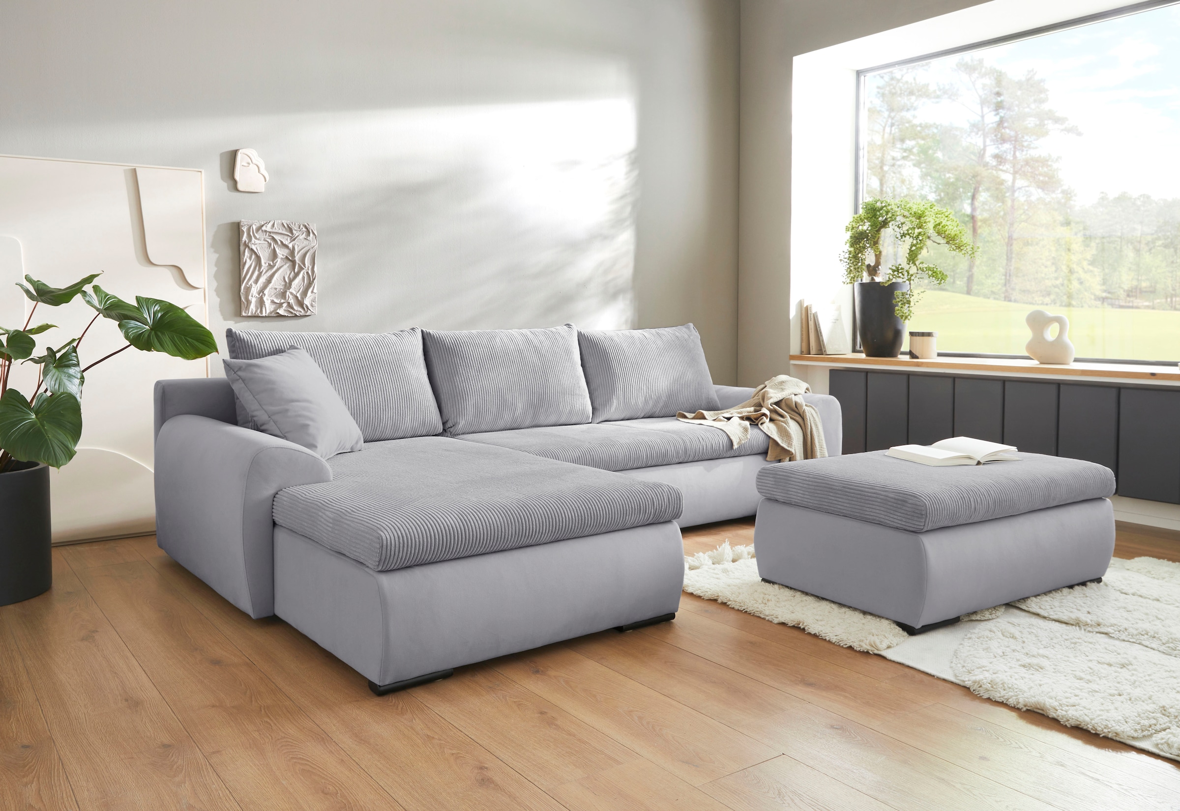 Home affaire Tabouret rembourré »Win, B: 97 cm - OTTO. Verlässliche Qualität.« mit schwarzen Metallfüssen, frei im Raum stellbar