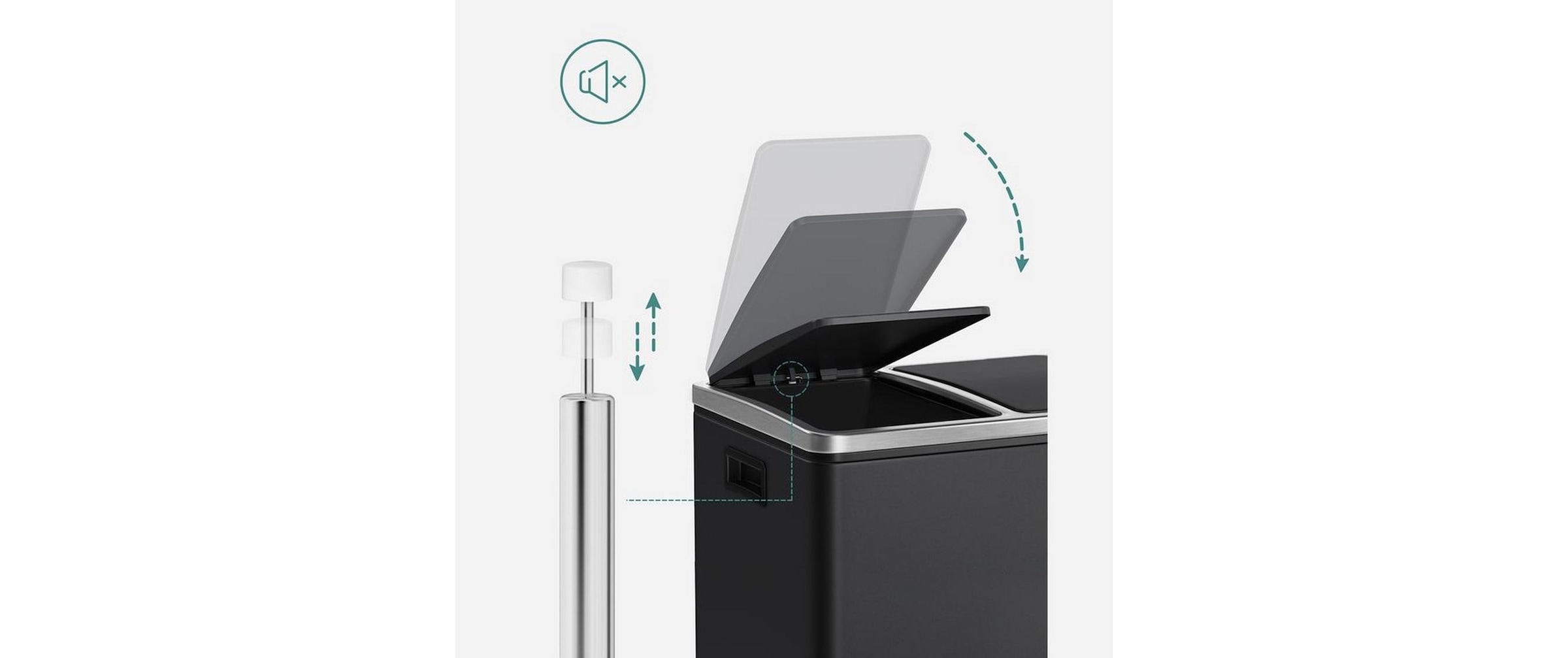 SONGMICS Poubelle »30 l« 2 Behälter