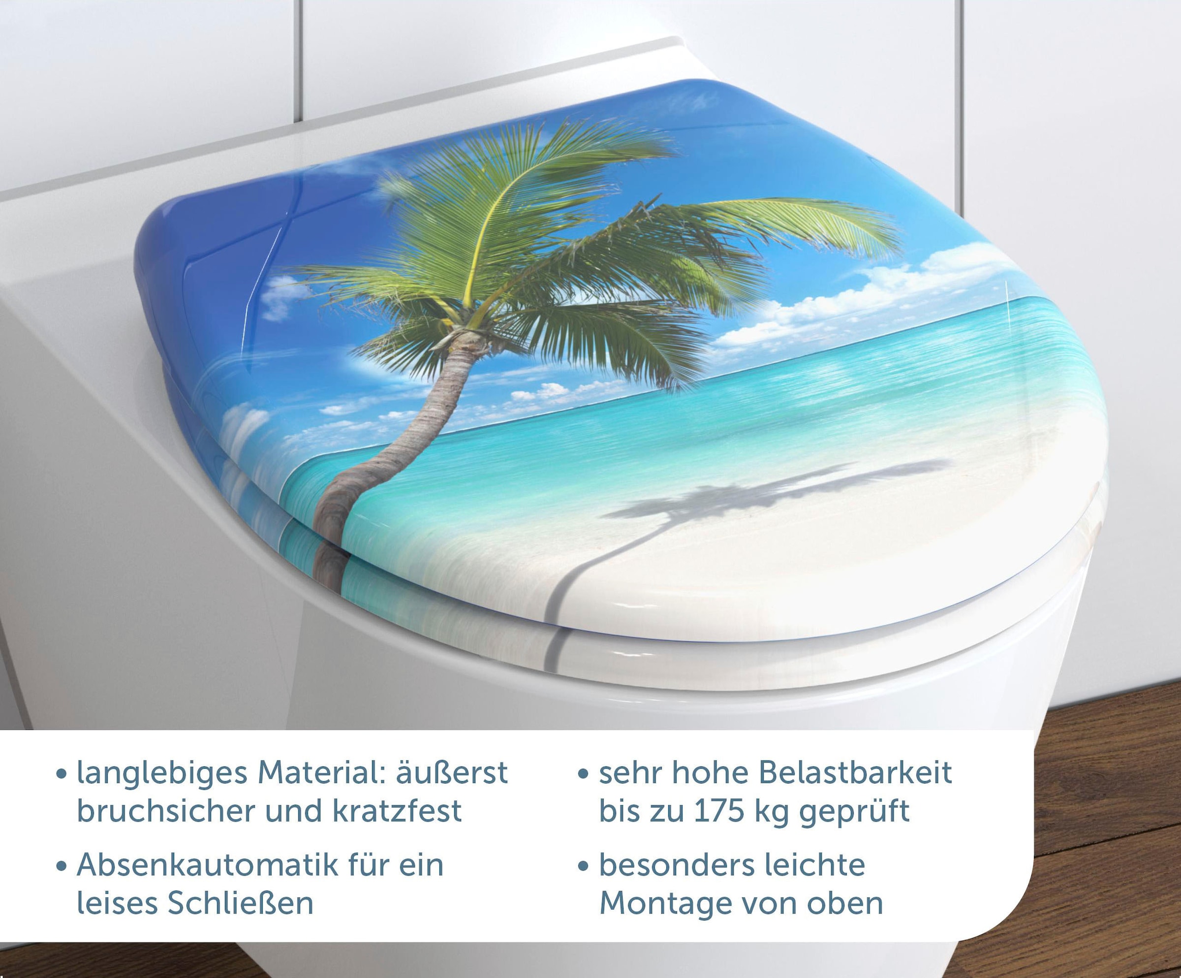 Schütte WC-Sitz »CARRIBEAN« Duroplast, mit Absenkautomatik und Schnellverschluss