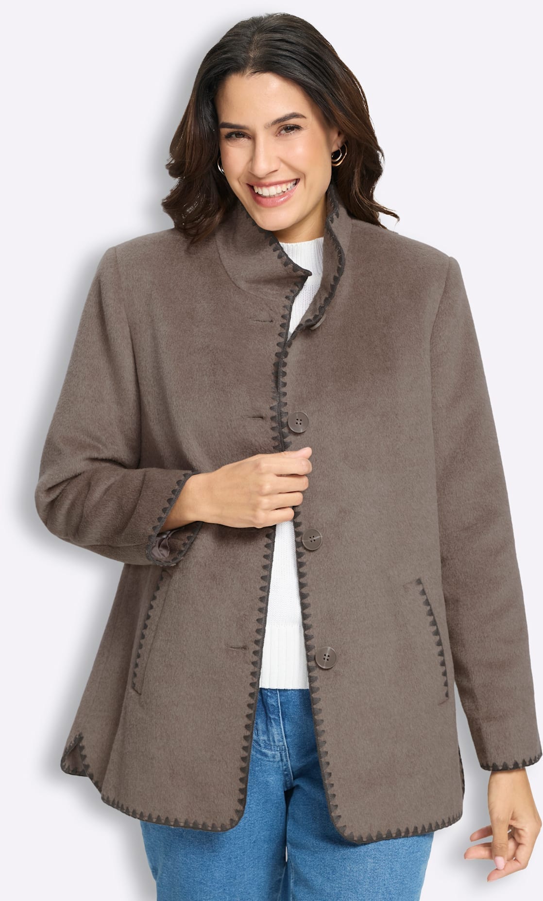 Inspirationen Langjacke ohne Kapuze