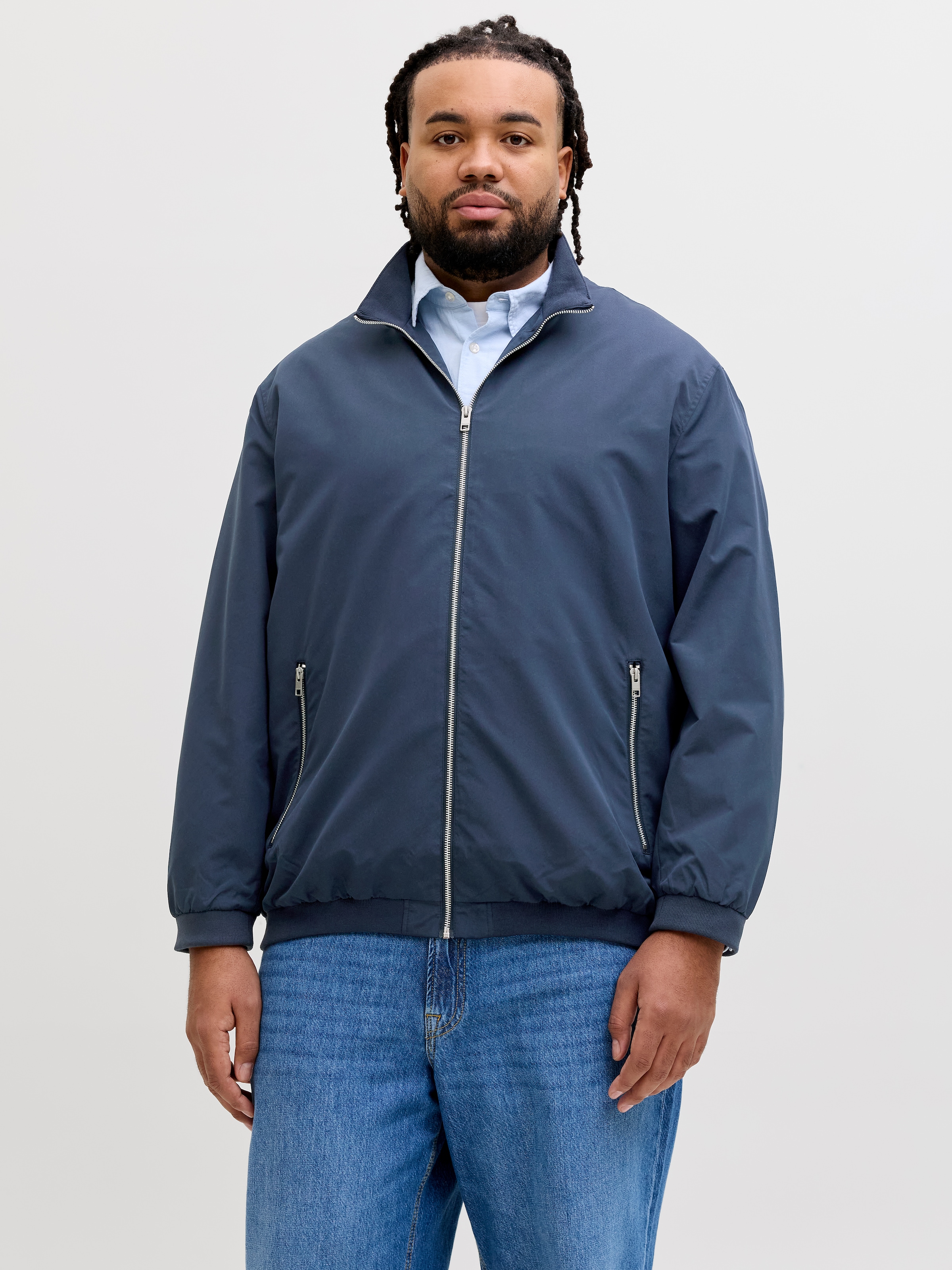 Jack & Jones PlusSize Blouson »JJERUSH HARRINGTON BOMBER NOOS PLS« fibre synthétique, coupe régulière