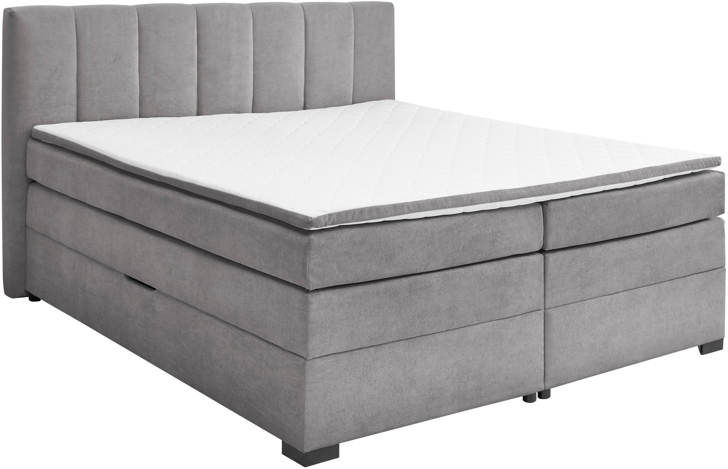 ED EXCITING DESIGN Boxspringbett »Pescara in der Breite 180cm, inkl. Bettkasten, Liegehöhe: 67cm« inkl. Tonnentaschen-Federkernmatratze & Komfortschaum-Topper
