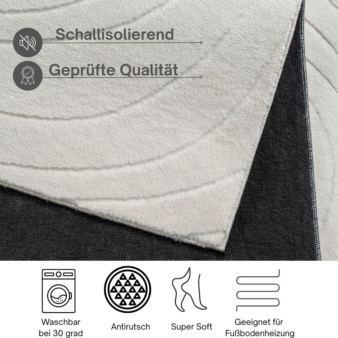 GOODproduct Teppich »Novva« rechteckig 8 mm Höhe mit Anti-Rutsch-Rücken und 3D-Optik