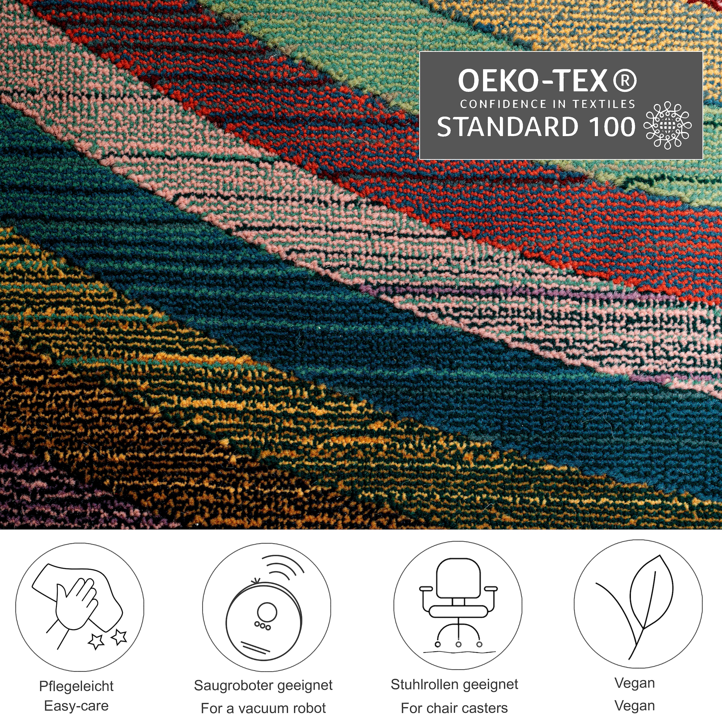 THEKO Tapis »Gabiro 001« Rond 10 mm Höhe gewebt, ideal im Wohnzimmer & Schlafzimmer