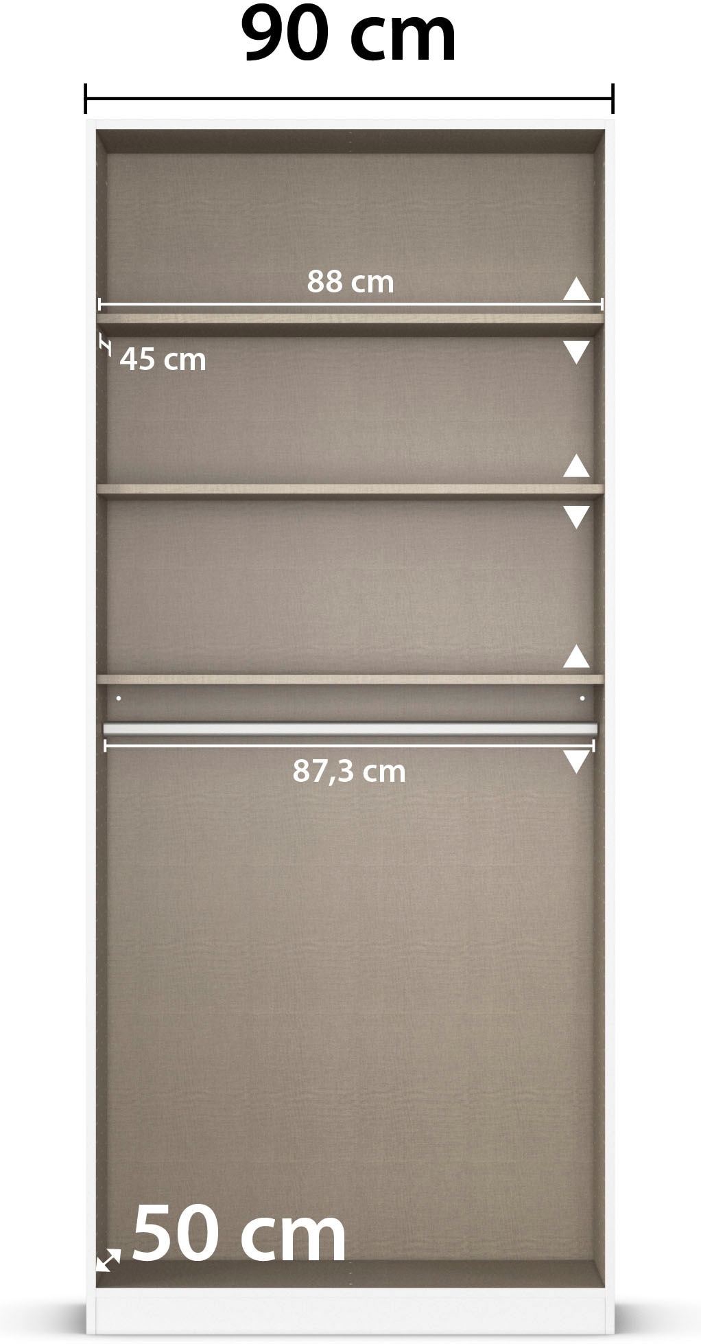 GOODproduct Drehtürenschrank »AGORDO« in zwei Griff-Farben, Breiten 91-405 cm, Dekor- oder Hochglanzfront, in 8 Breiten & 2 Höhen, MADE IN GERMANY